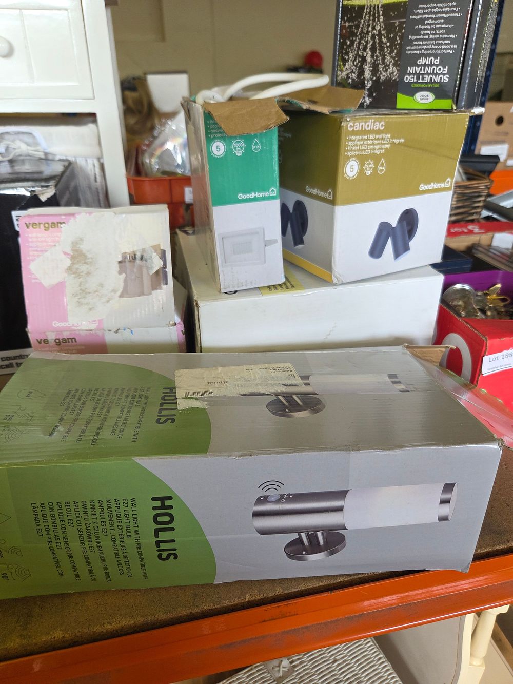 Lot 160 – A Collection of Boxed Outdoor Lighting and Solar Garden Equipment Including Hollis and GoodHome Brands