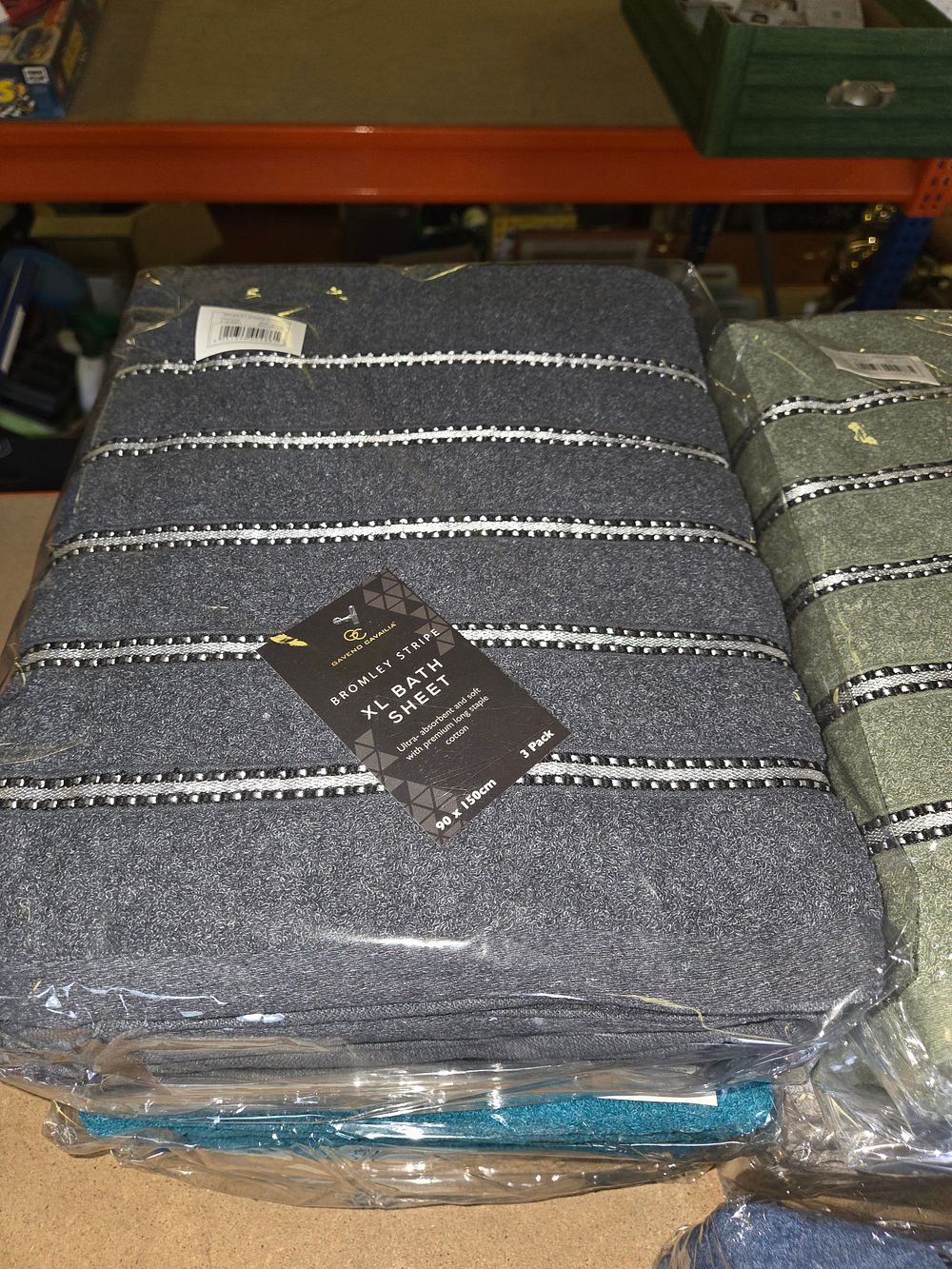 Lot 178 – Three Bavano Cavalia Bromley Stripe Extra Large Cotton Bath Sheets