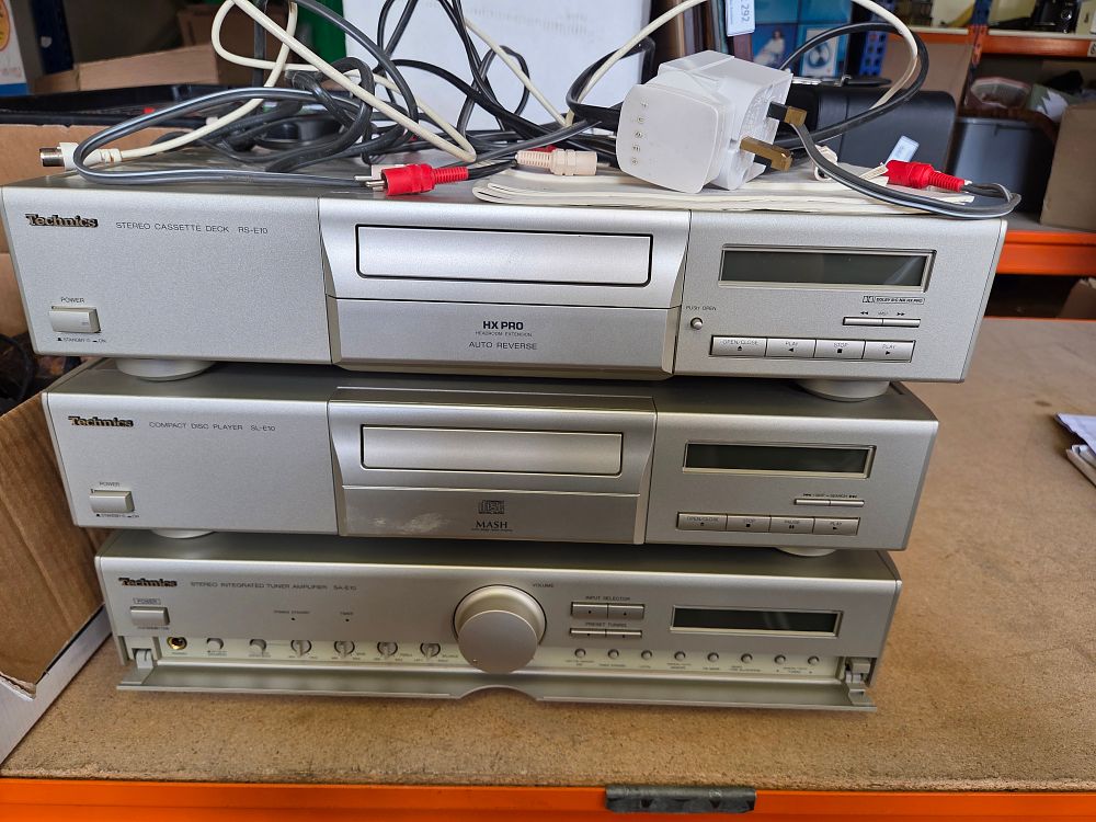 Lot 296 – A Selection of Technics E10 Hi-Fi Components Including SA-E10 RS-E10 and SL-E10 w/o