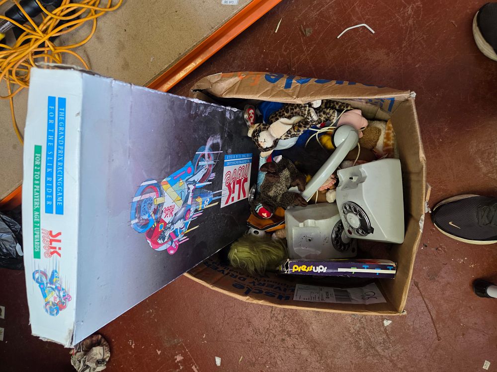 Lot 297 – One Box of Miscellaneous Collectables and Games Including Slik Move and Ty