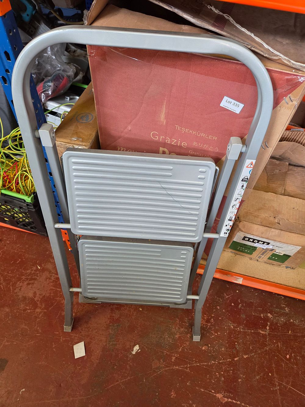 Lot 343 – A Two-Step Folding Metal Step Stool