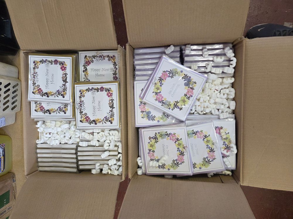 Lot 346 – Two Boxes of Surco Greeting Cards Including Happy New Home and Christening Themes
