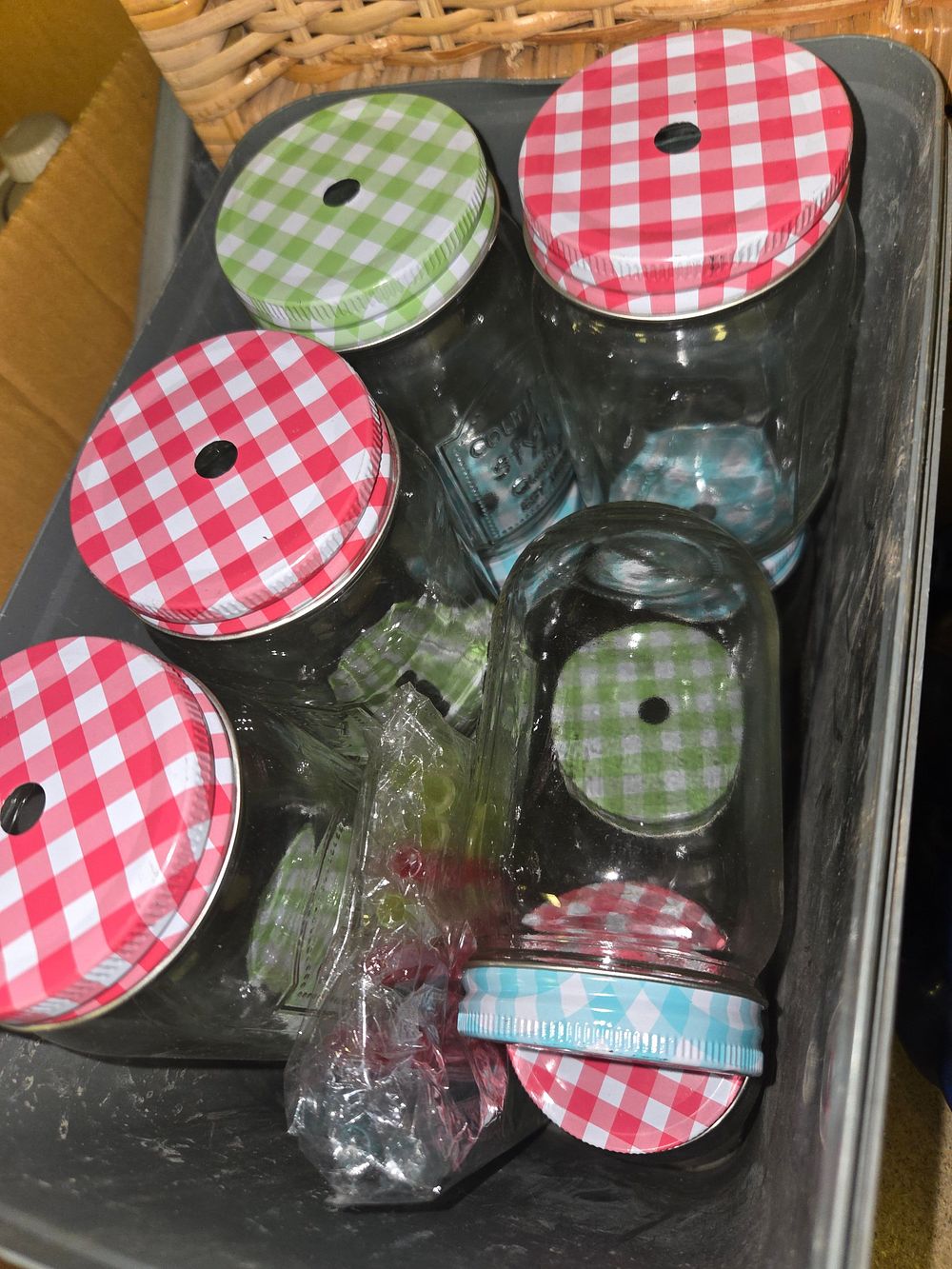 Lot 347 – One Box of Glass Drinking Jars Including Craft & More