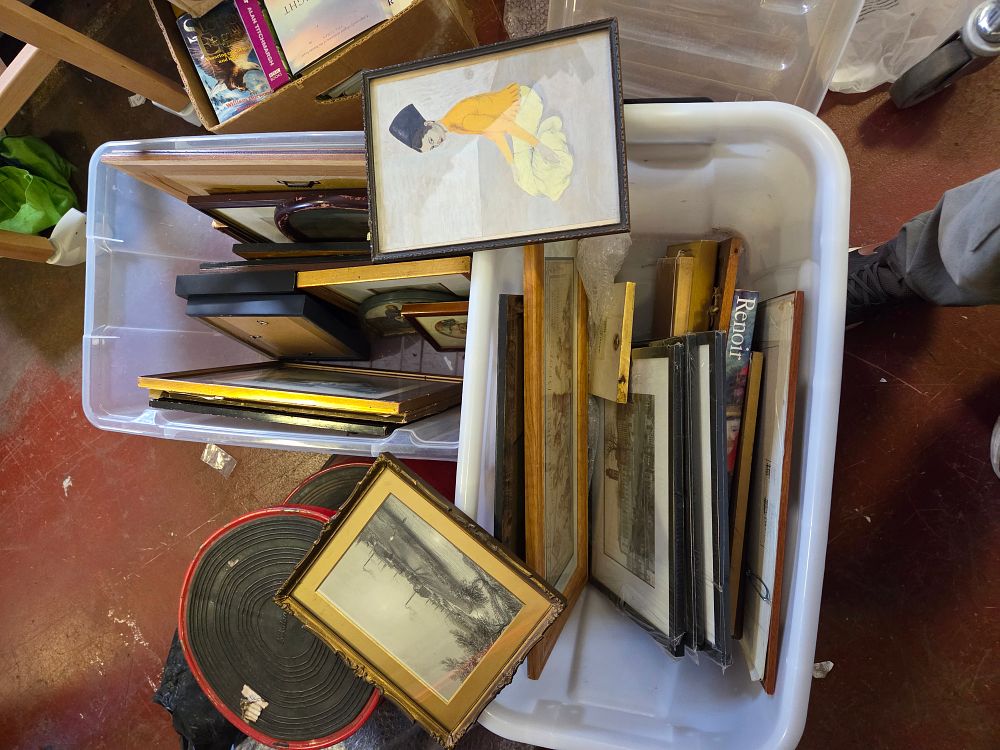 Lot 379 – Two Boxes of Miscellaneous Framed Artworks Prints
