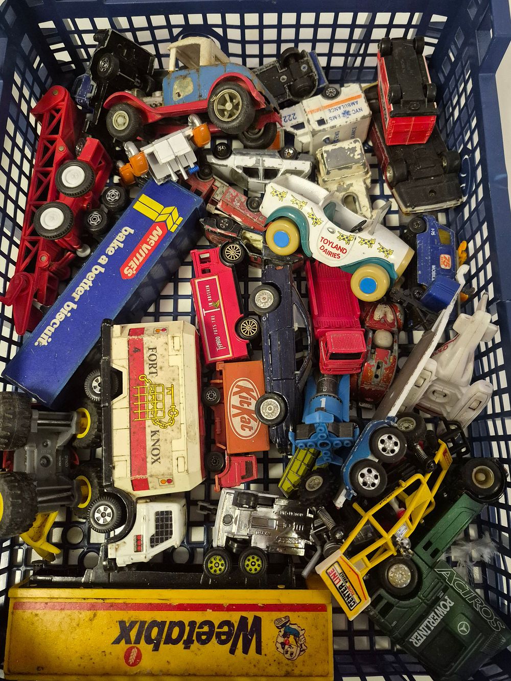 Lot 233 – Basket of Miscellaneous Toy Vehicles Including Weetabix McVitie’s and KitKat