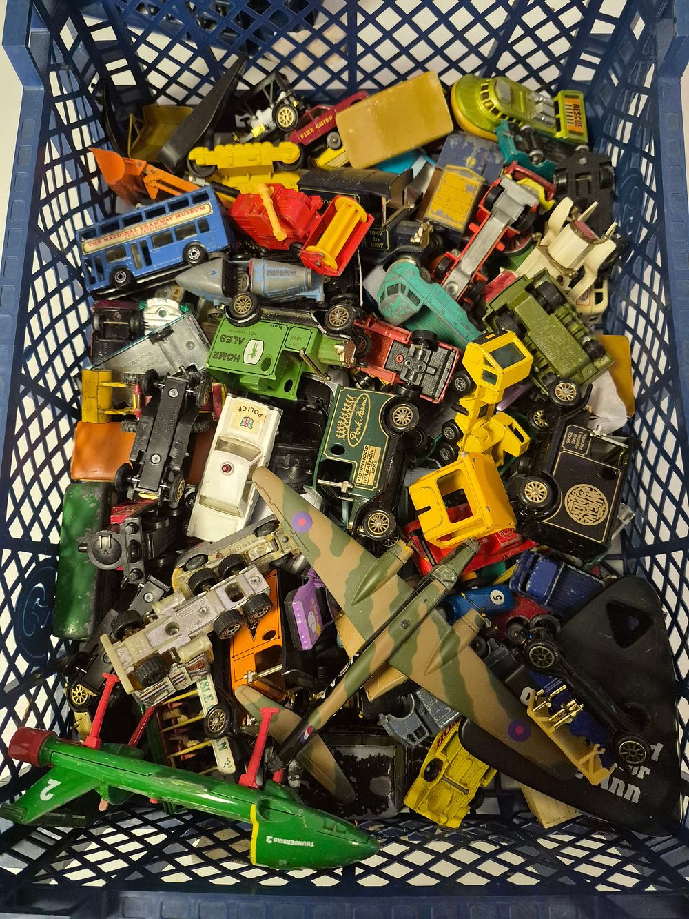 Lot 234 – Basket of Die-cast Model Vehicles and Aircraft Including Matchbox and Thunderbirds