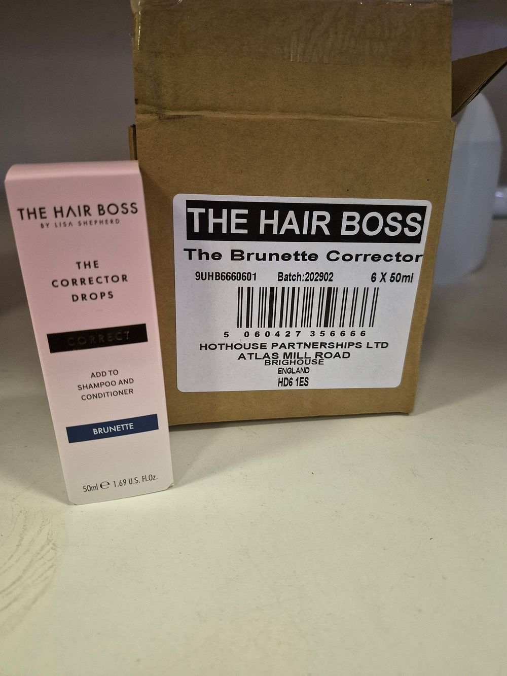 Lot 270 – Six 50ml Packets of The Hair Boss by Lisa Shepherd The Corrector Drops Brunette