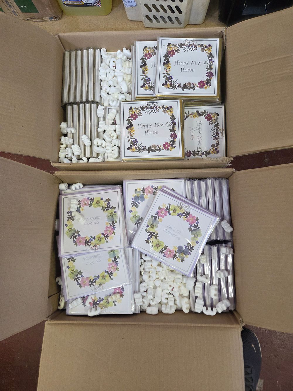 Lot 197 – Two Boxes of Surco Greeting Cards Including Happy New Home and Christening Themes