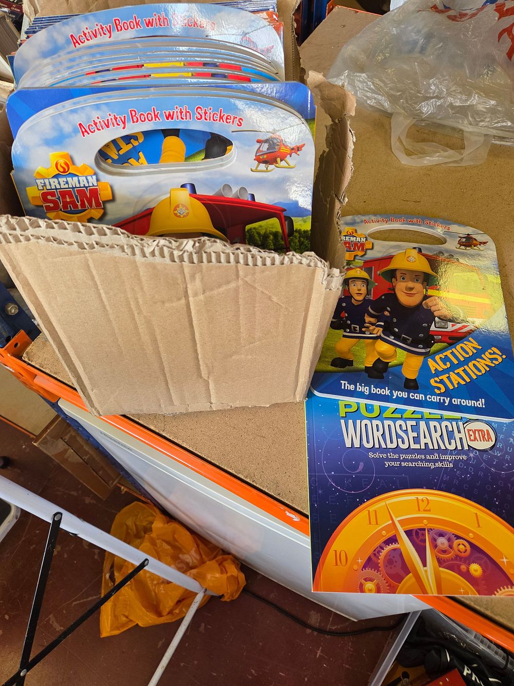Lot 200 – Box of Fireman Sam Activity Books and Puzzle Extra Wordsearch Books