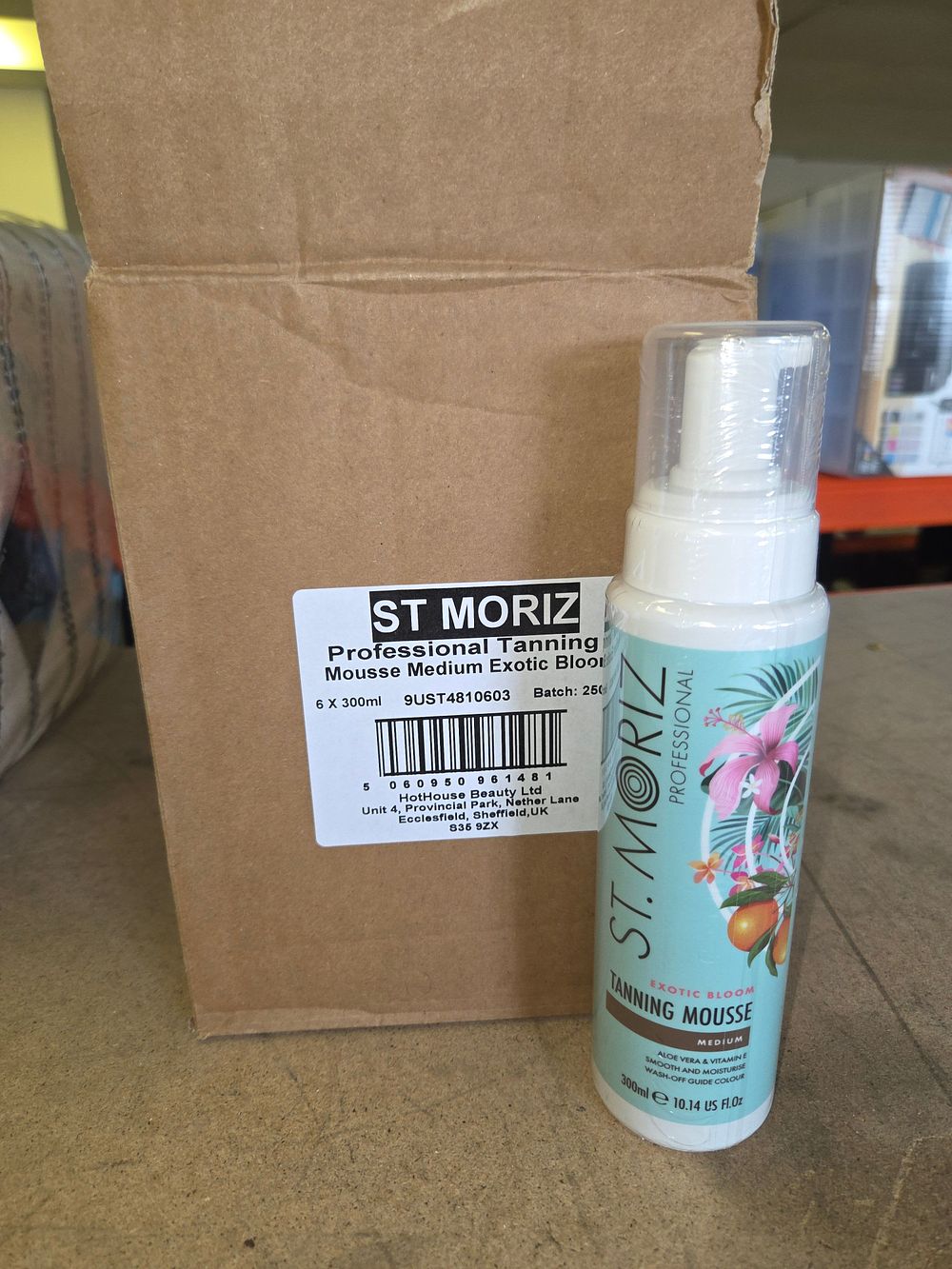 Lot 210 – Six St. Moriz Professional Exotic Bloom Medium Tanning Mousse 300ml factory sealed