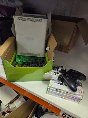Microsoft Xbox 360 Arcade Console Bundle and Accessories including Controllers and Games