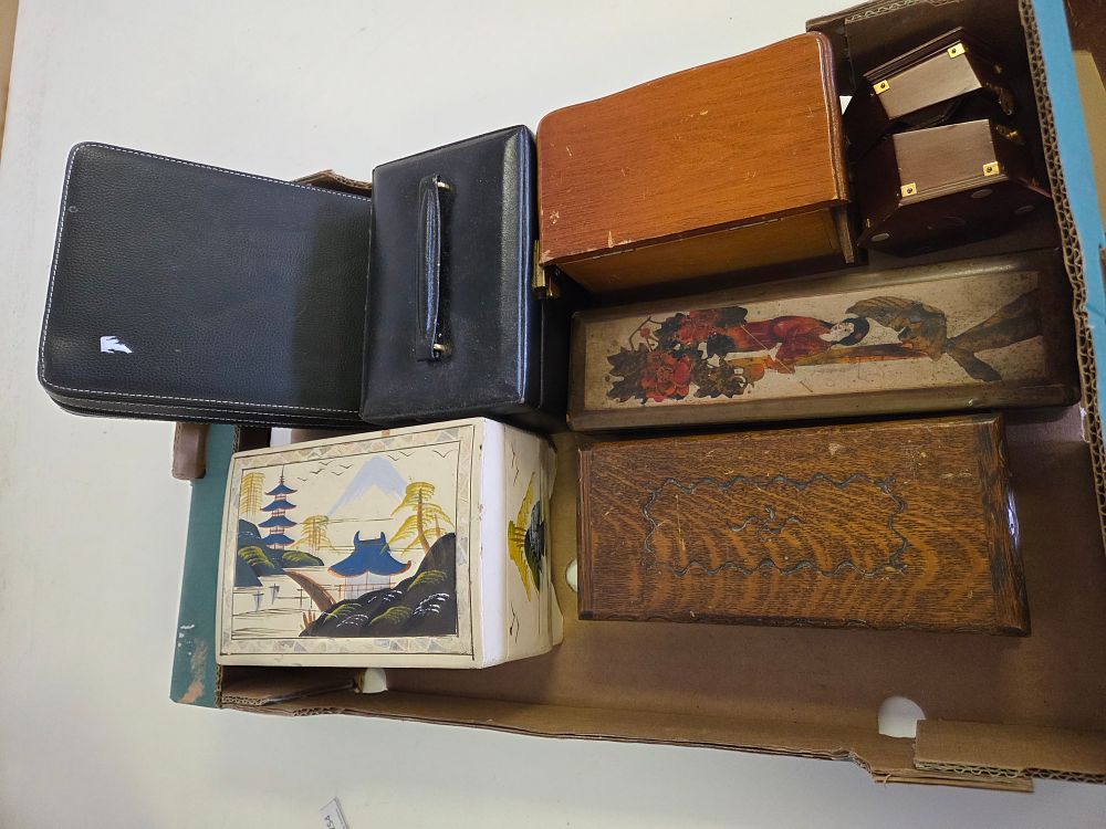 Lot 293 – One Box of Decorative and Storage Boxes Including Japanese Style Examples