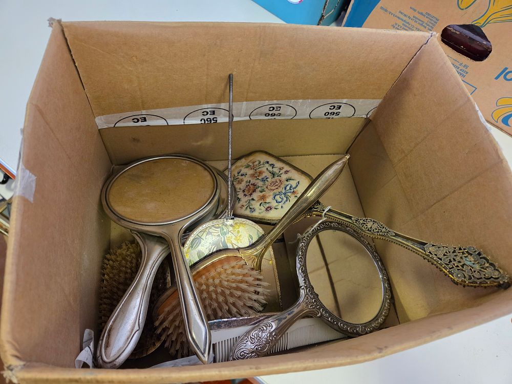 Lot 299 – One Box of Vintage Vanity Accessories