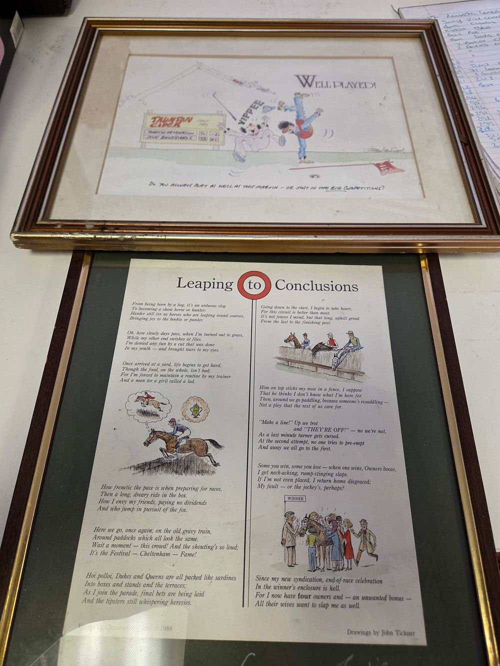 Lot 304 – Two Framed Sporting Prints Including Julian Hayman-Went and Christopher Curtis
