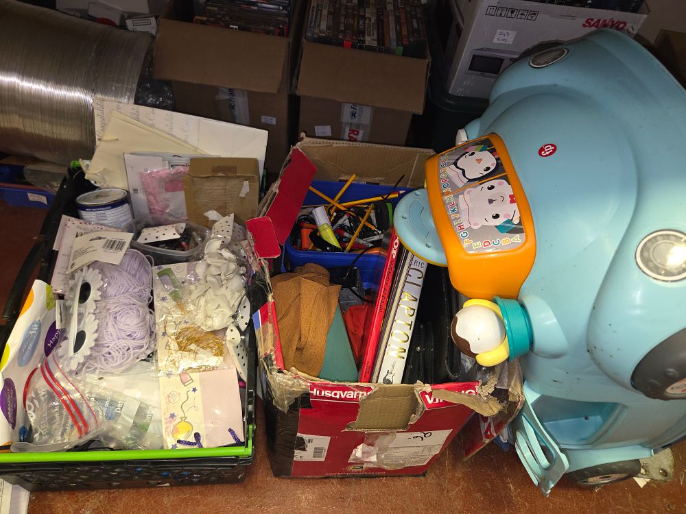 Lot 291 – Two Boxes of Miscellaneous Household Collectables and Toys Including Fisher-Price