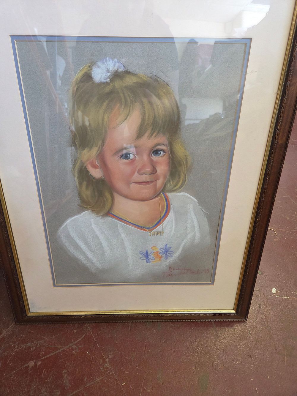 Lot 349 – Philippe Pastel and Chalk Portrait of a Girl dated 95