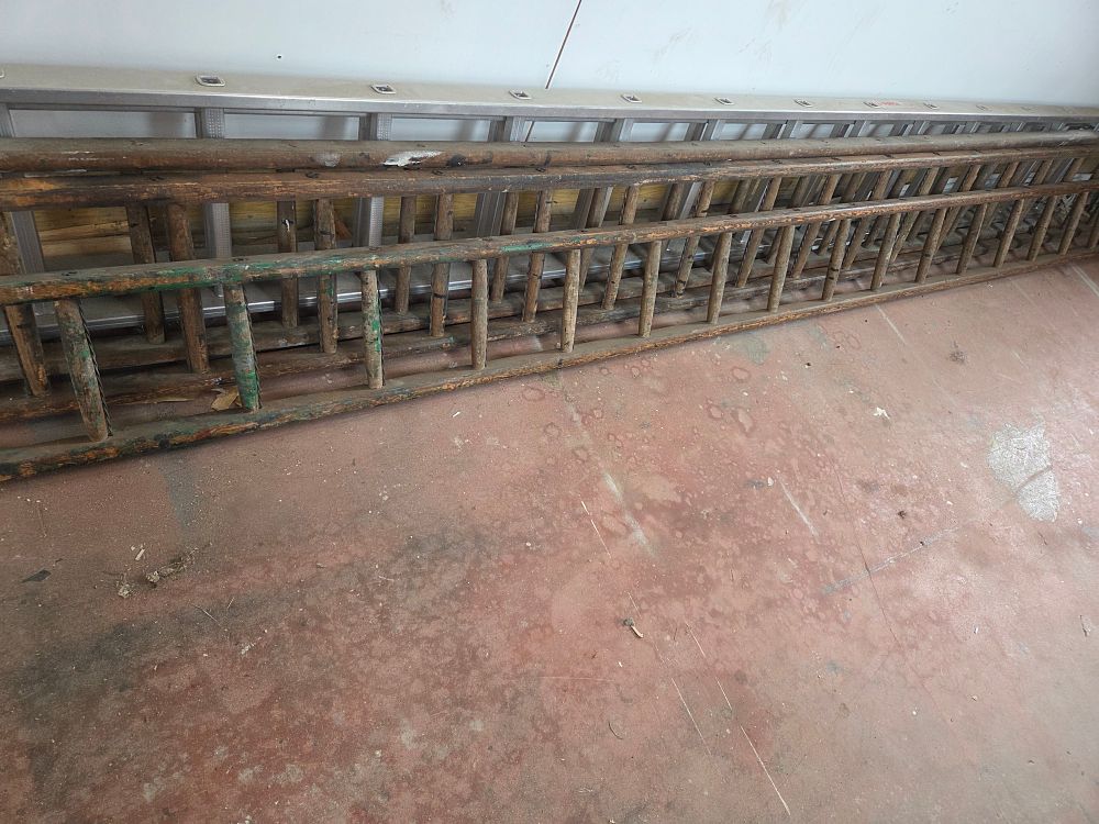 Lot 353 – Three Vintage Wooden Ladders