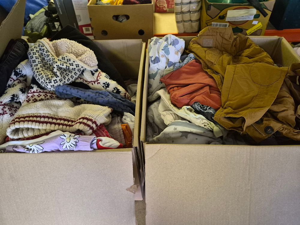 Lot 224 – Two Boxes of Mixed Children’s and Infant’s Clothing Including Outerwear and Knitwear