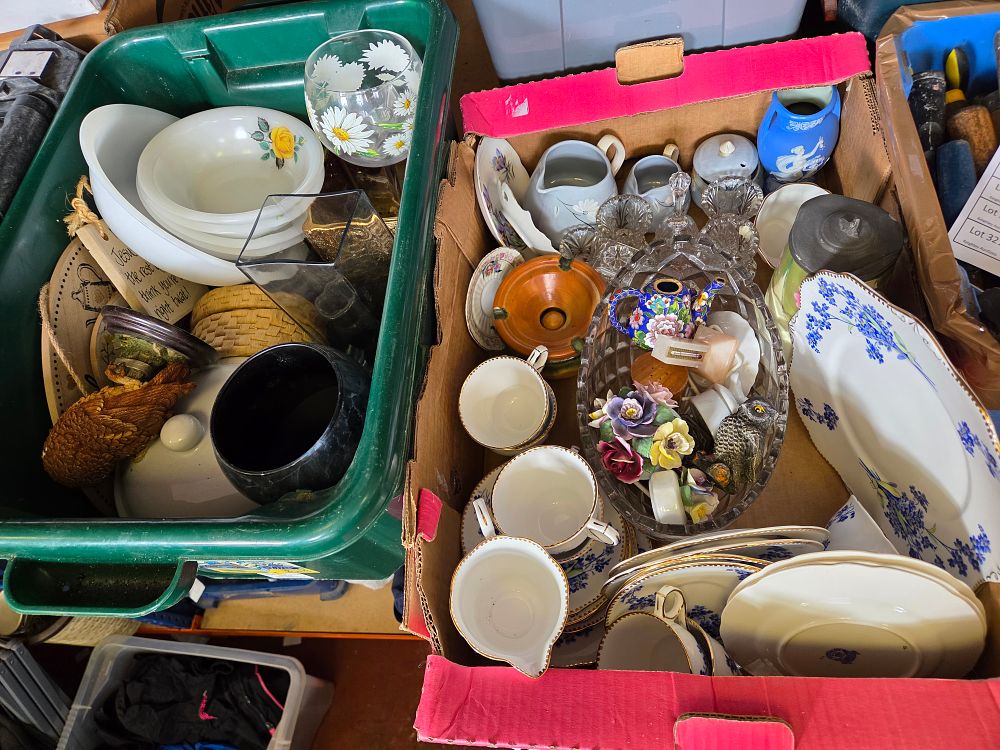 Lot 268 – Two Boxes of Ceramic and Glassware Tea and Dinner Wares