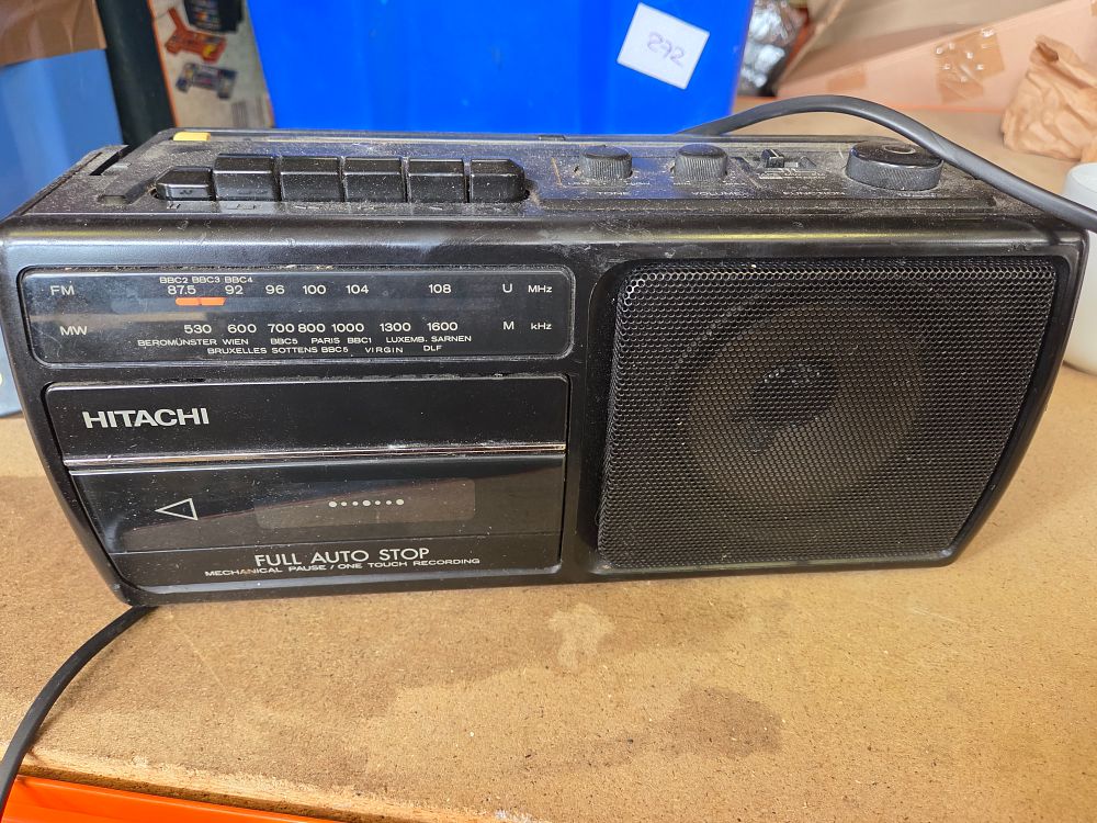 Lot 273 – Hitachi TRK-60E Portable Radio Cassette Recorder powers on