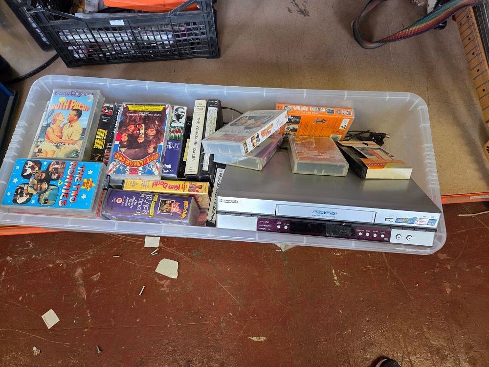 Lot 283 – Panasonic NV-HV60 VCR and VHS Tapes Including Blackadder and The Two Ronnies