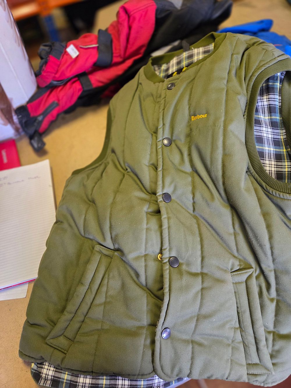 Lot 293 – Barbour Quilted Waistcoat With Plaid Lining Medium
