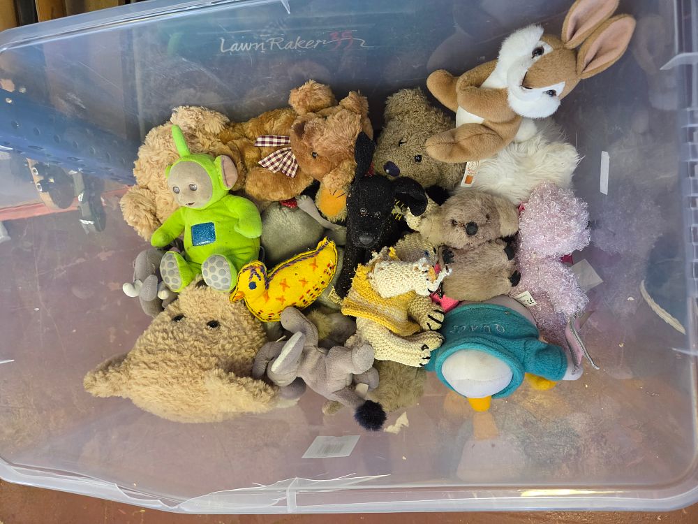 Lot 308 – Box of Assorted Soft Toys and Plush Collectables Including Teletubbies
