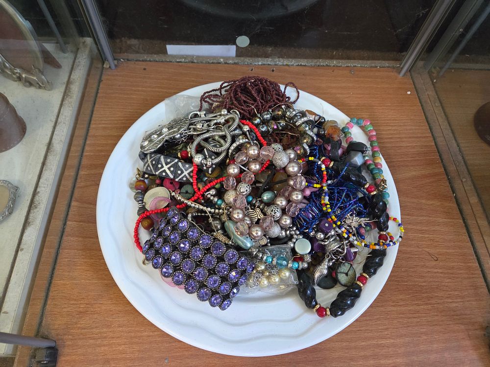 Lot 606 – A Collection of Costume Jewellery Including a Purple Rhinestone Cuff Bracelet