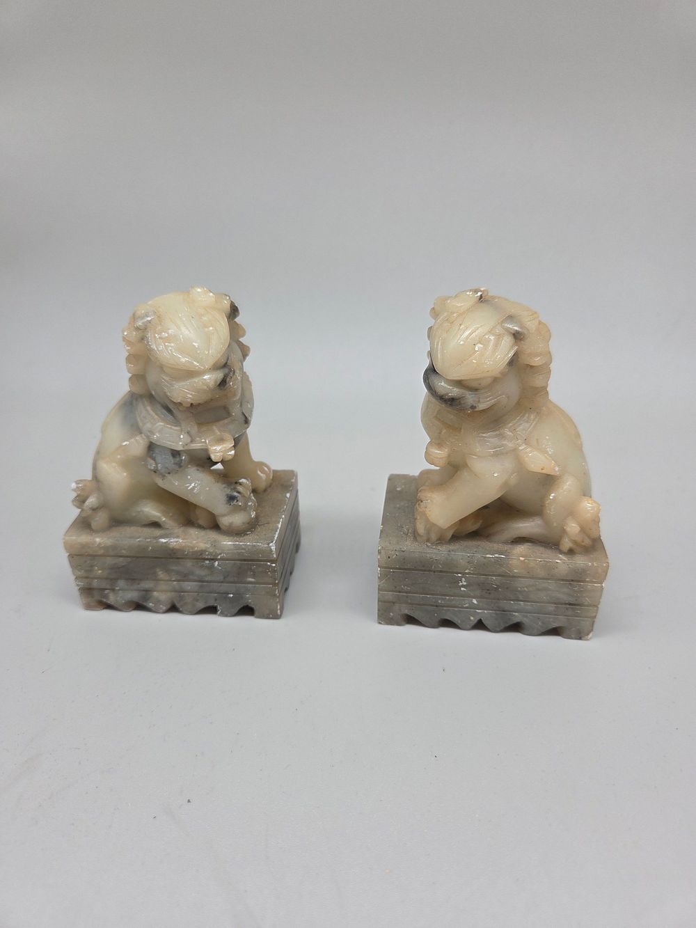 Lot 152 – A Pair of Carved Soapstone Guardian Lion Seals