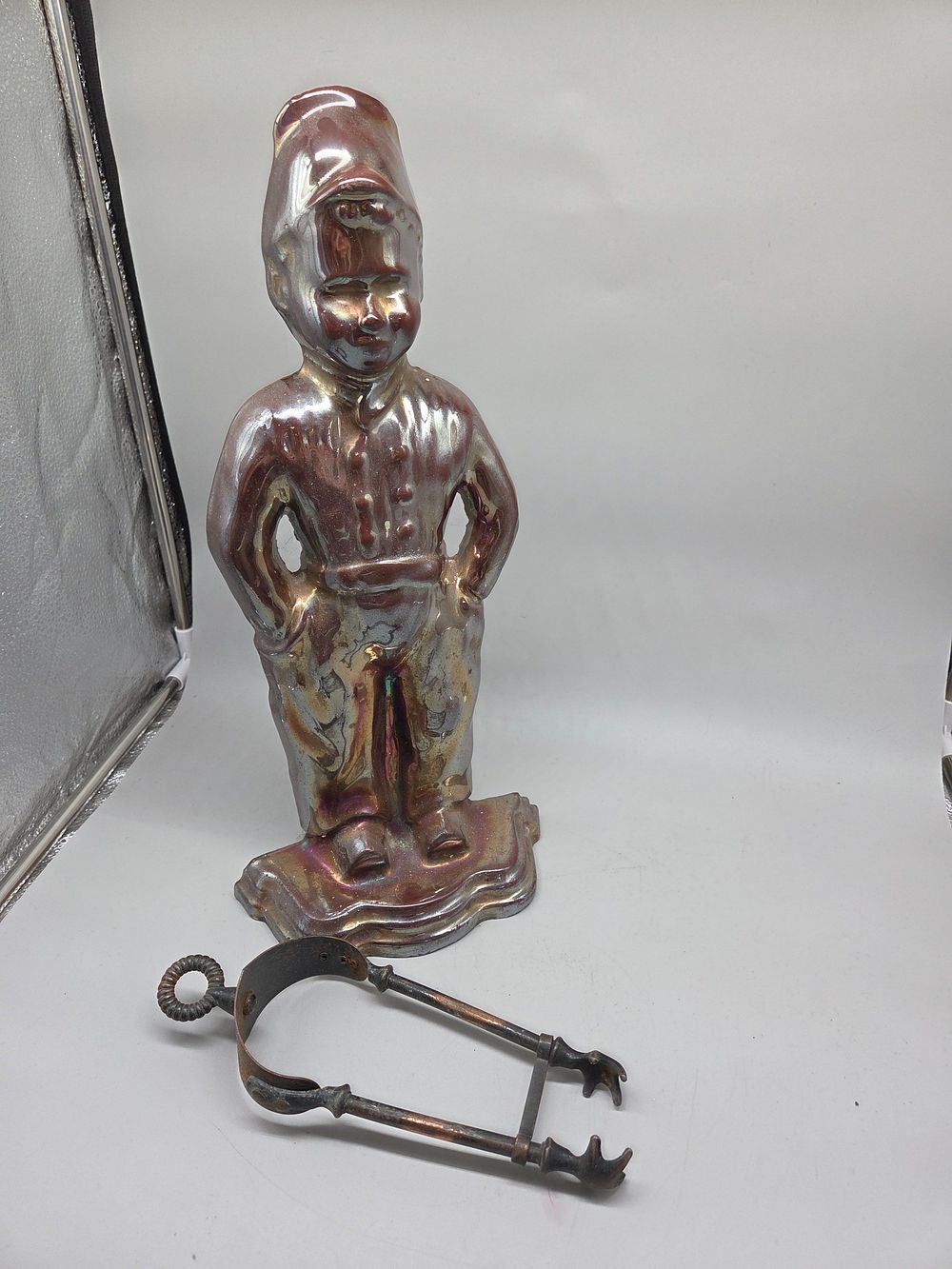Lot 176 – Cast Iron Figural Fireplace Companion Stand and Tool Bracket