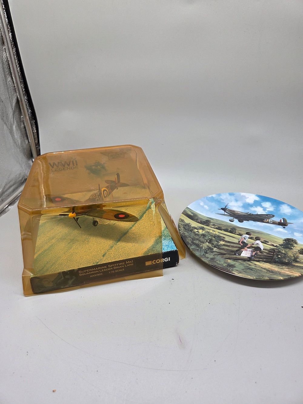 Lot 192 – A Selection of Corgi WWII Legends Supermarine Spitfire MkI Die-Cast Model and Collector Plate