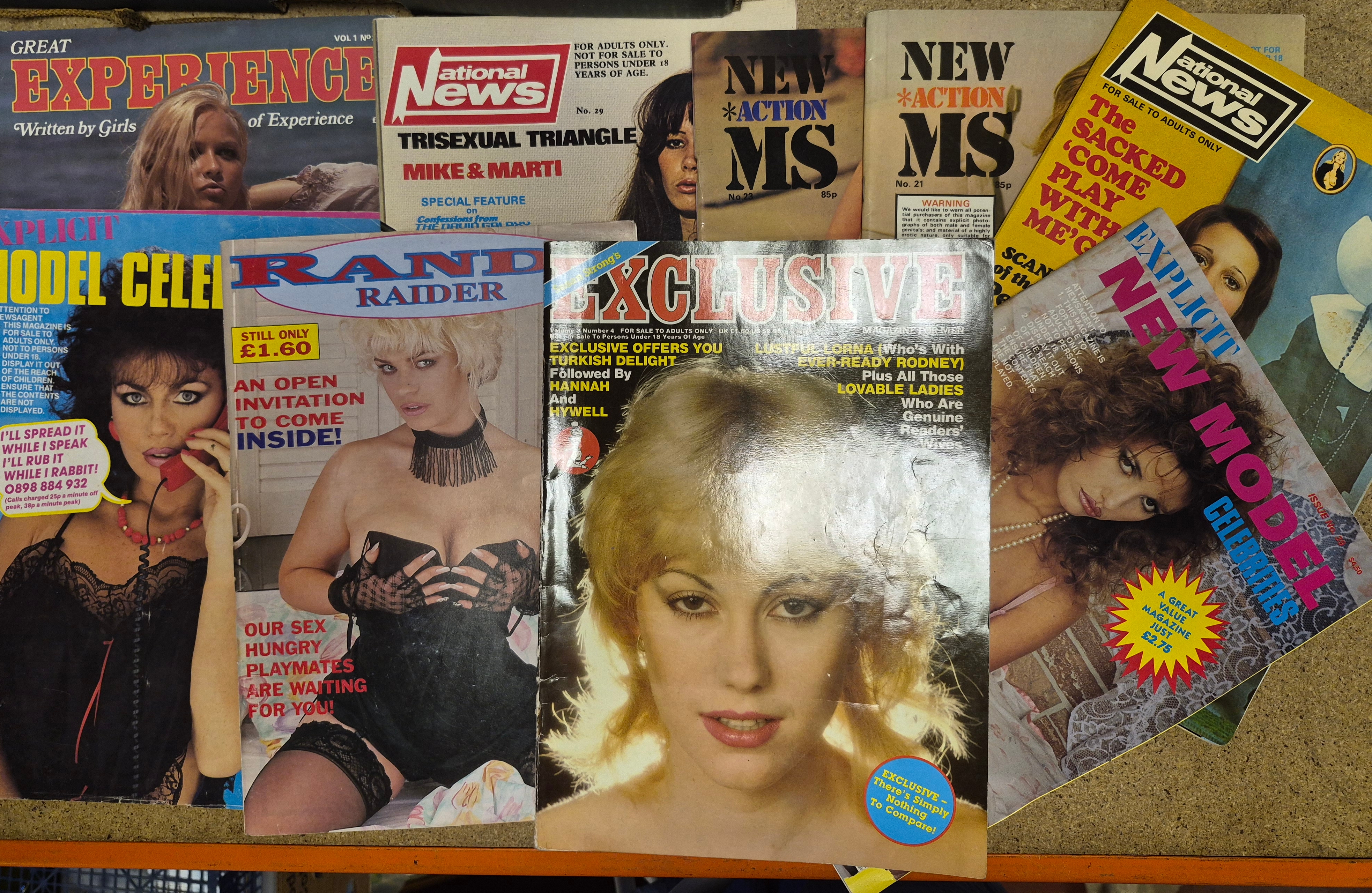 A Collection of Vintage British Adult Glamour Magazines Including Exclusive and National News