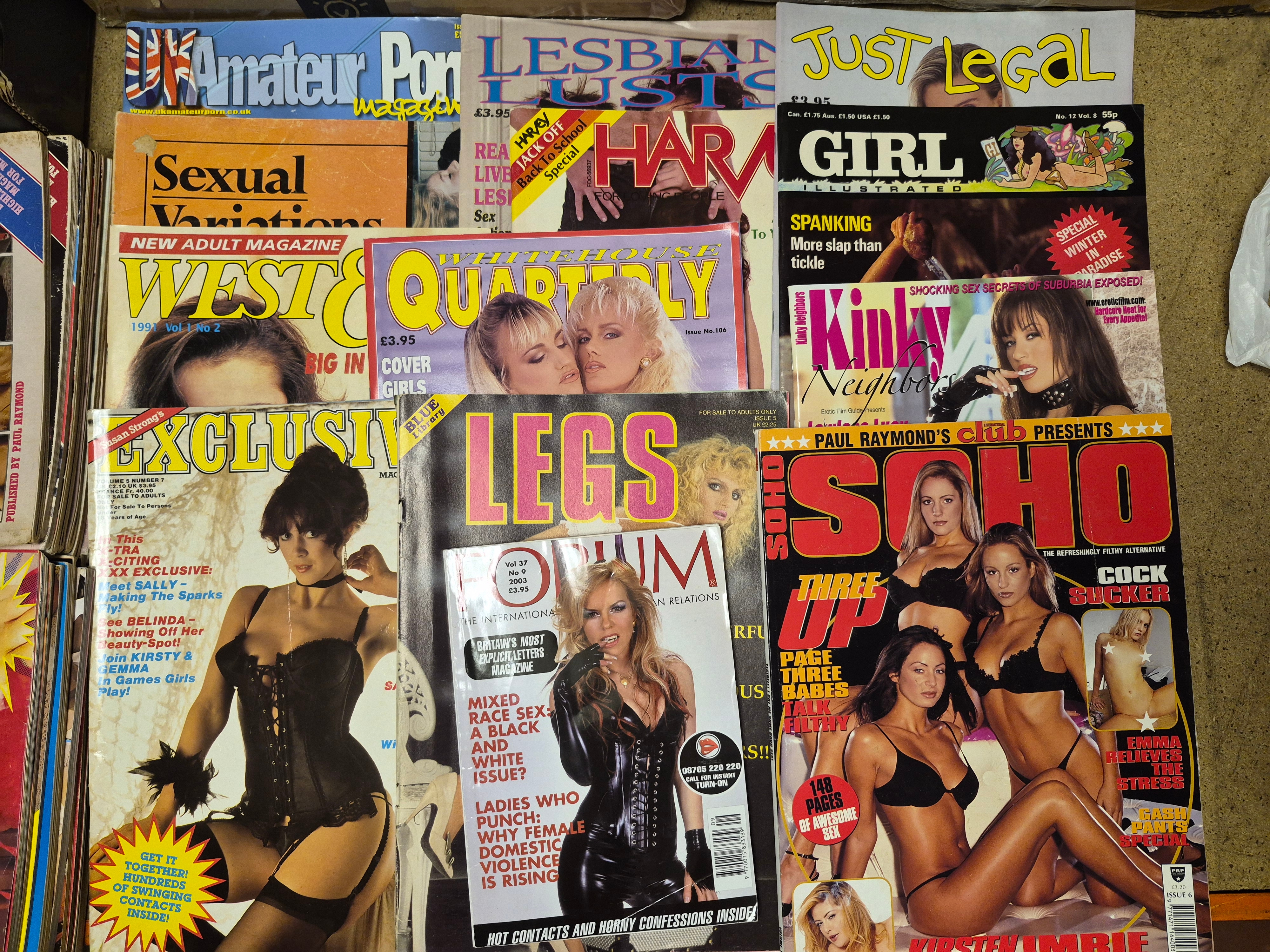 A Selection of Vintage British Adult Interest Magazines Including Soho Forum and West End