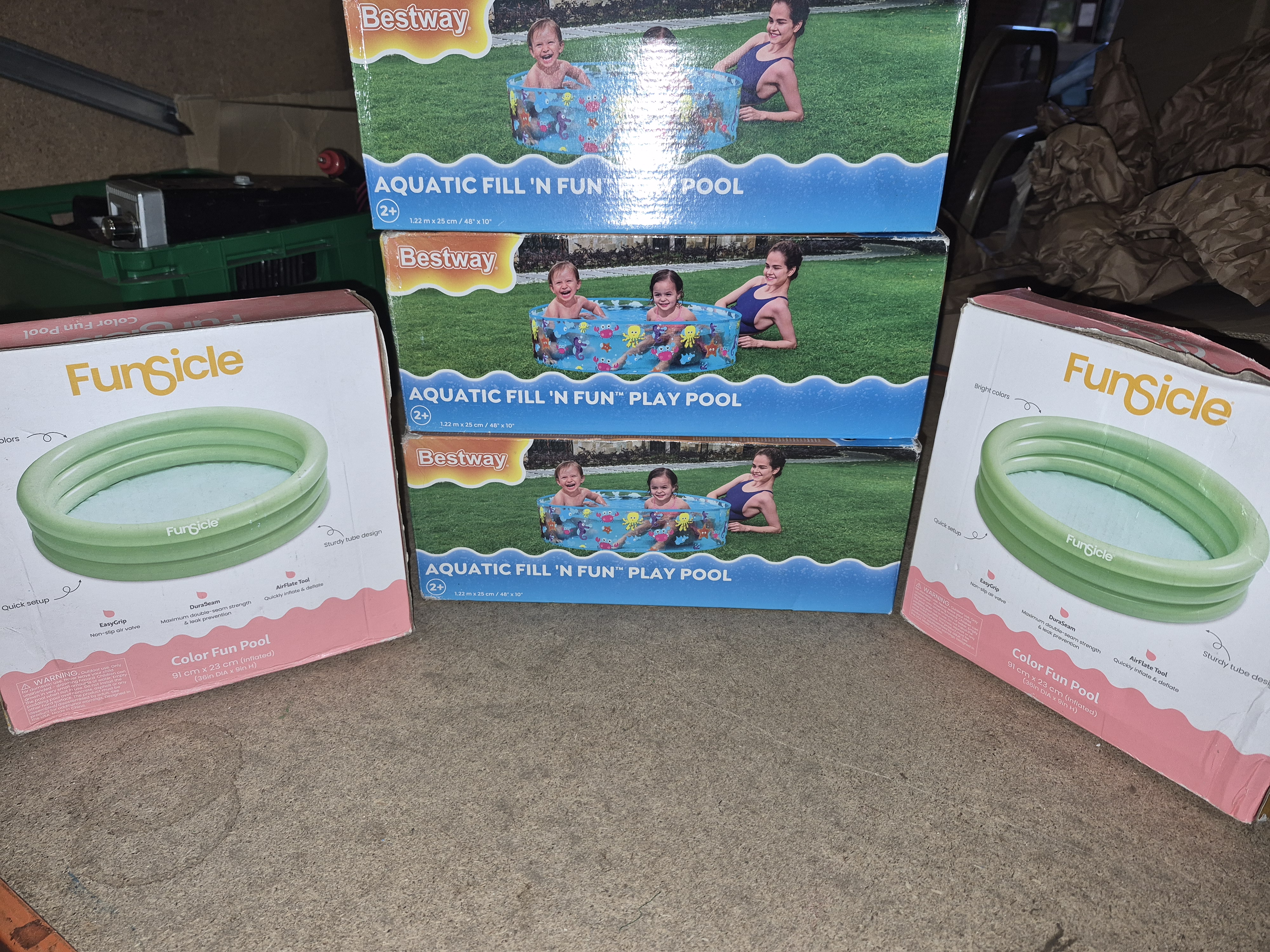 Five Paddling Pools Including Bestway and FunSicle