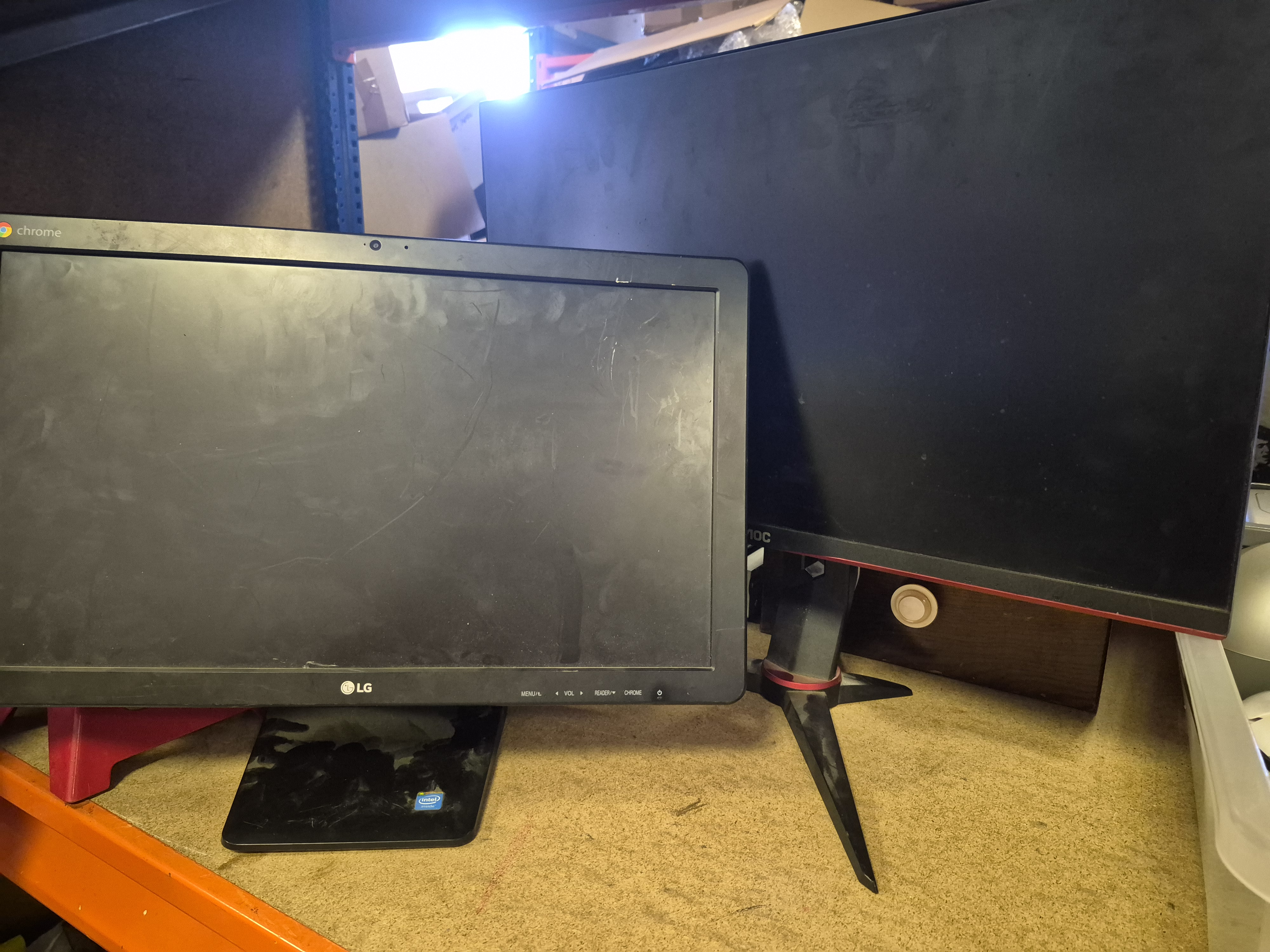 A Selection of Computer Monitors Including LG and AOC