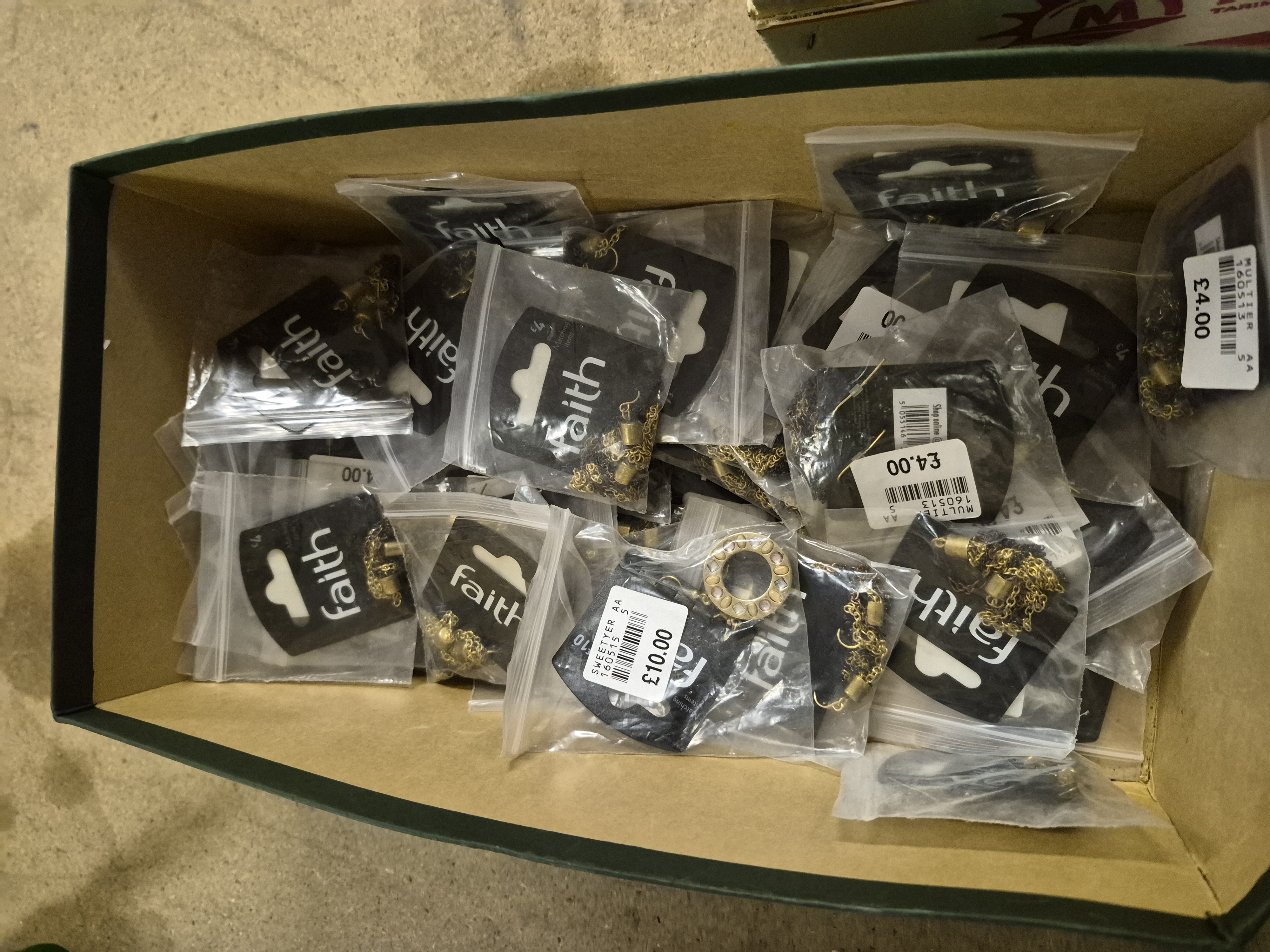 Box of Costume Jewellery Including Faith
