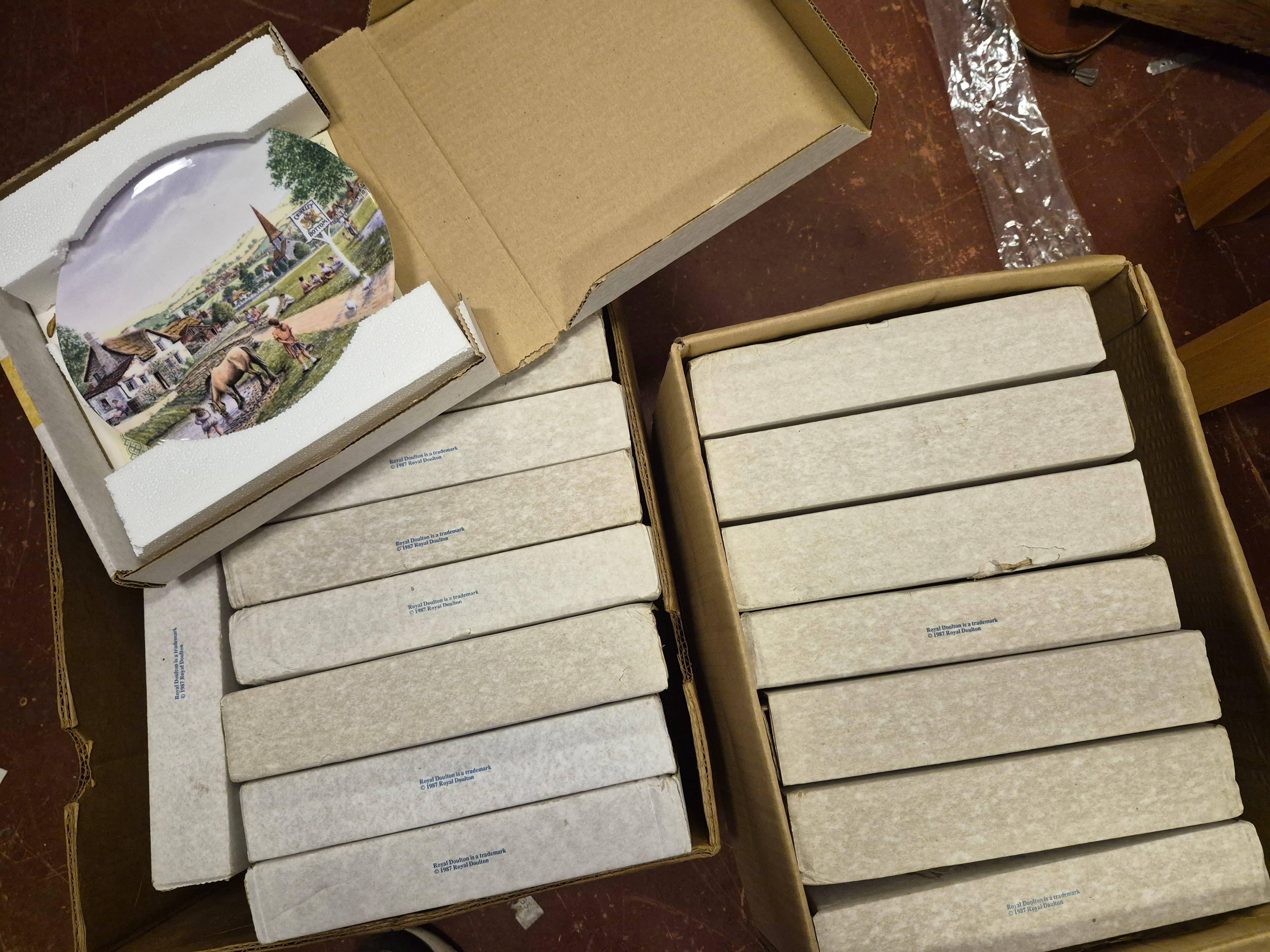 Two Boxes of Royal Doulton Collector Plates Including The Countryside Remembered Series