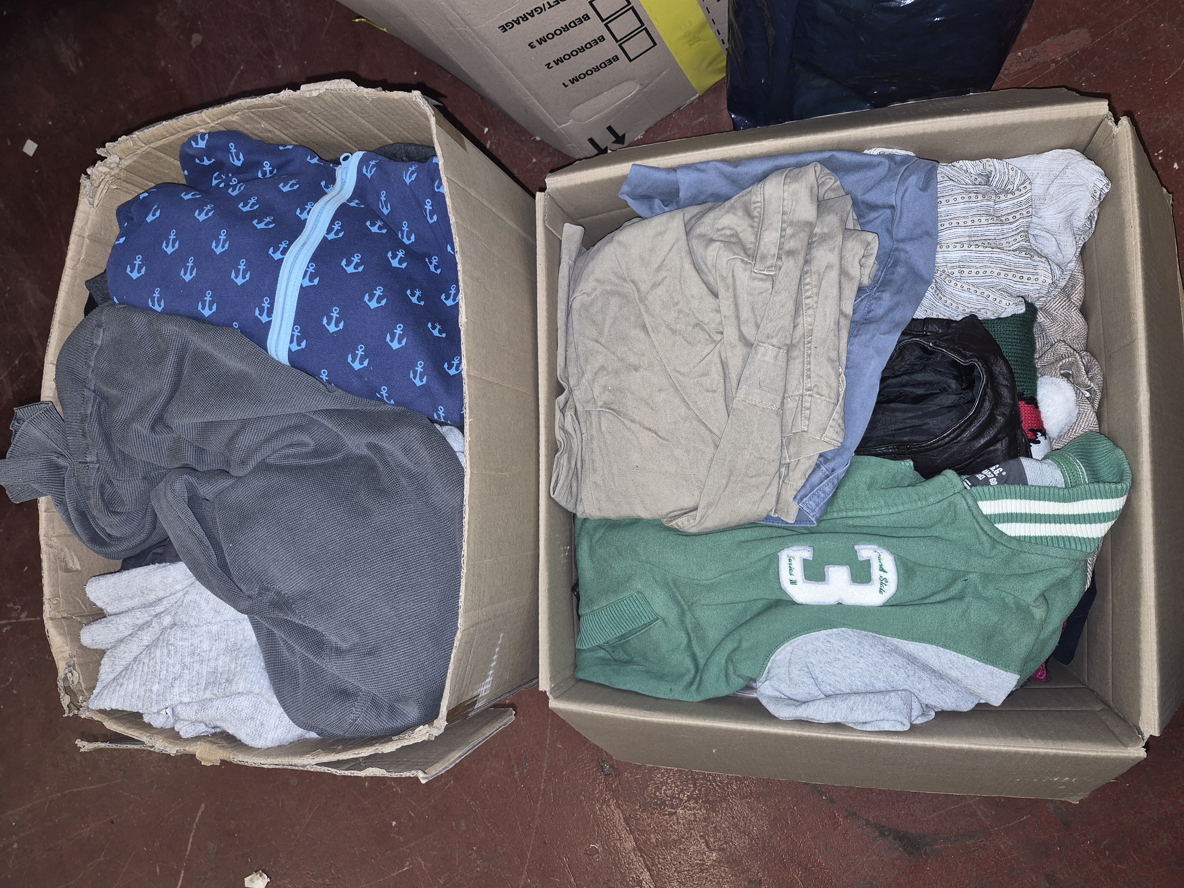 Two Boxes of Miscellaneous Men's Casual Apparel Including Second State