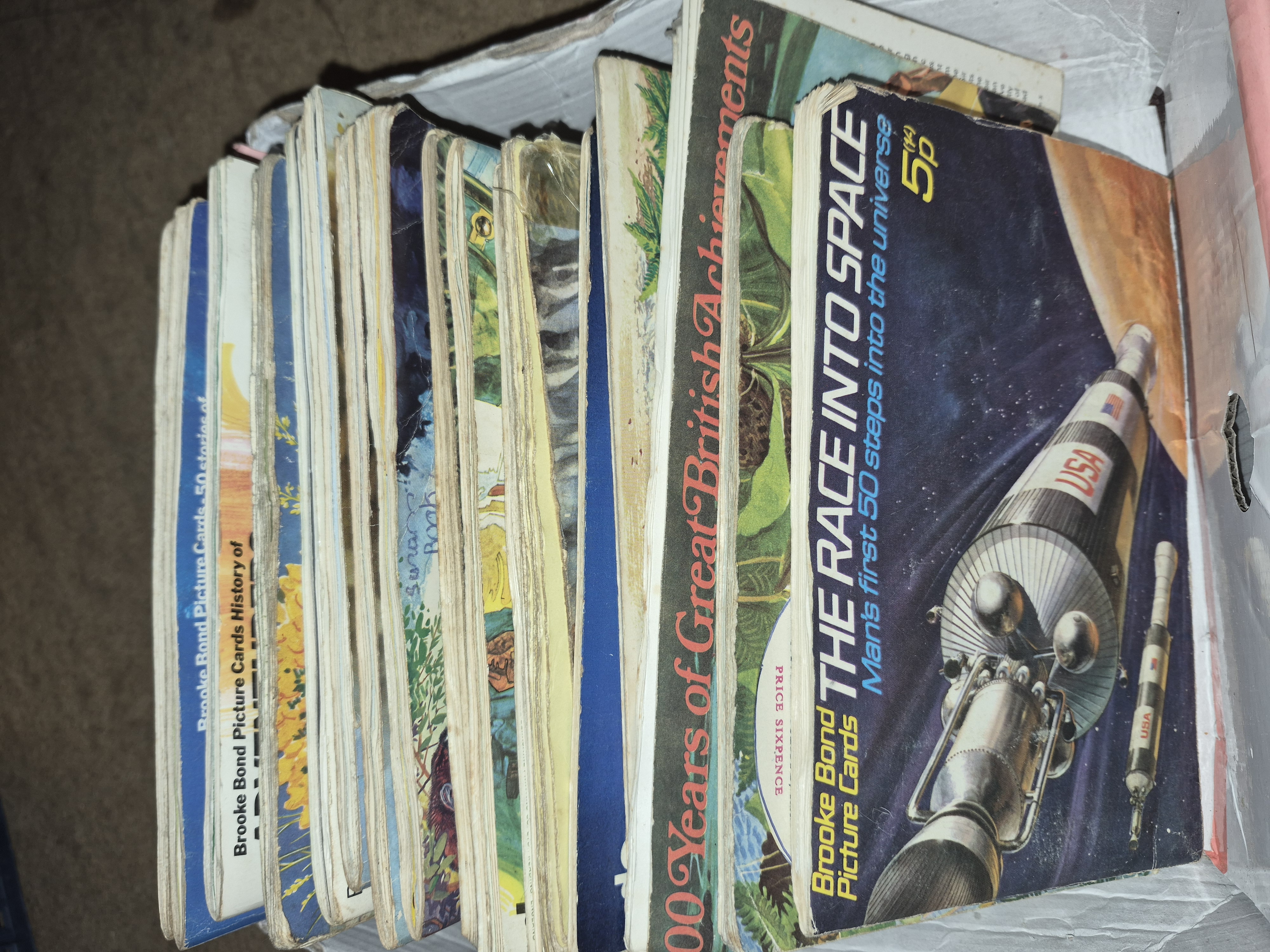 One Box of Brooke Bond Picture Card Albums Including The Race Into Space