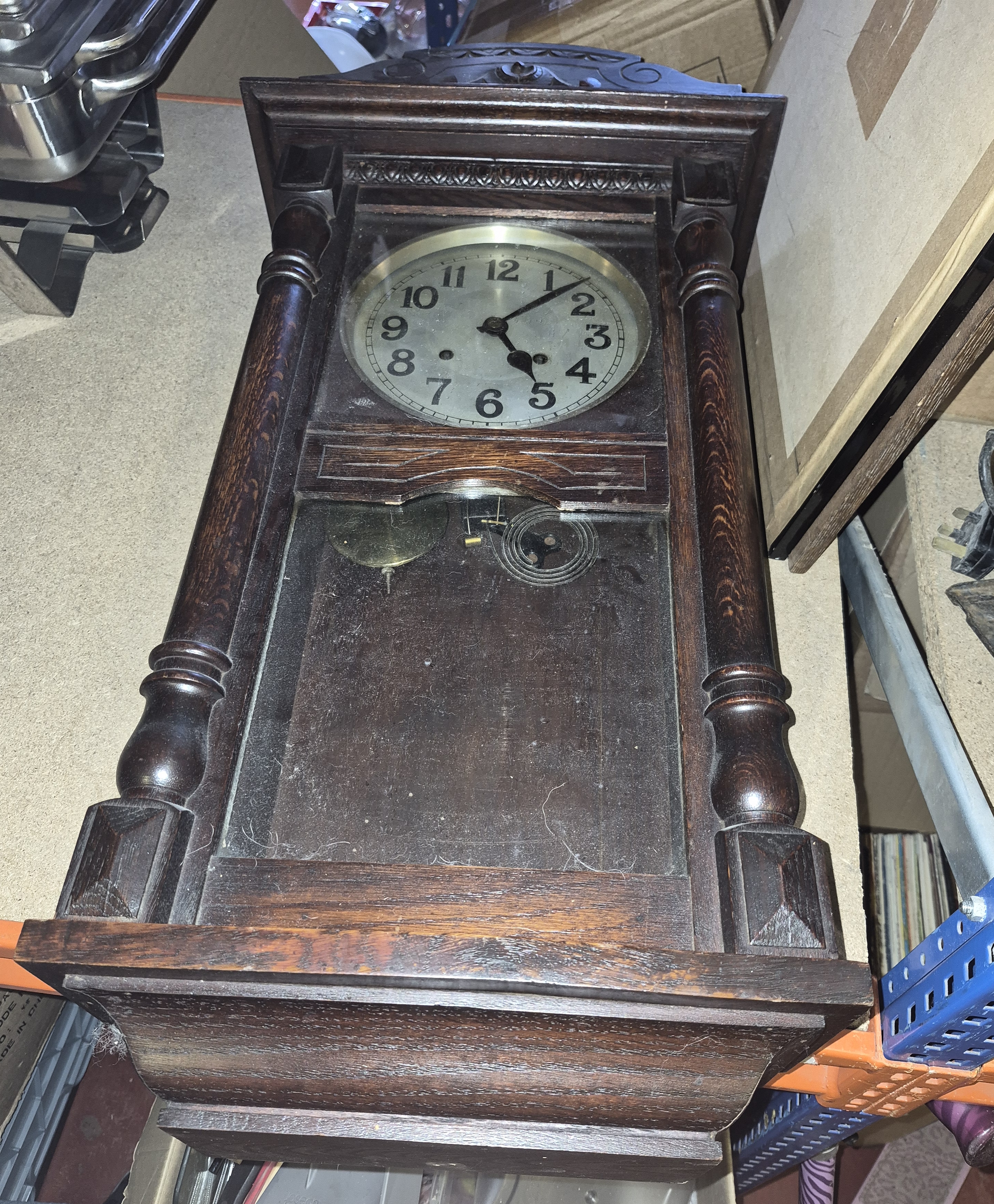 Wall Hanging Oak Cased Regulator Clock