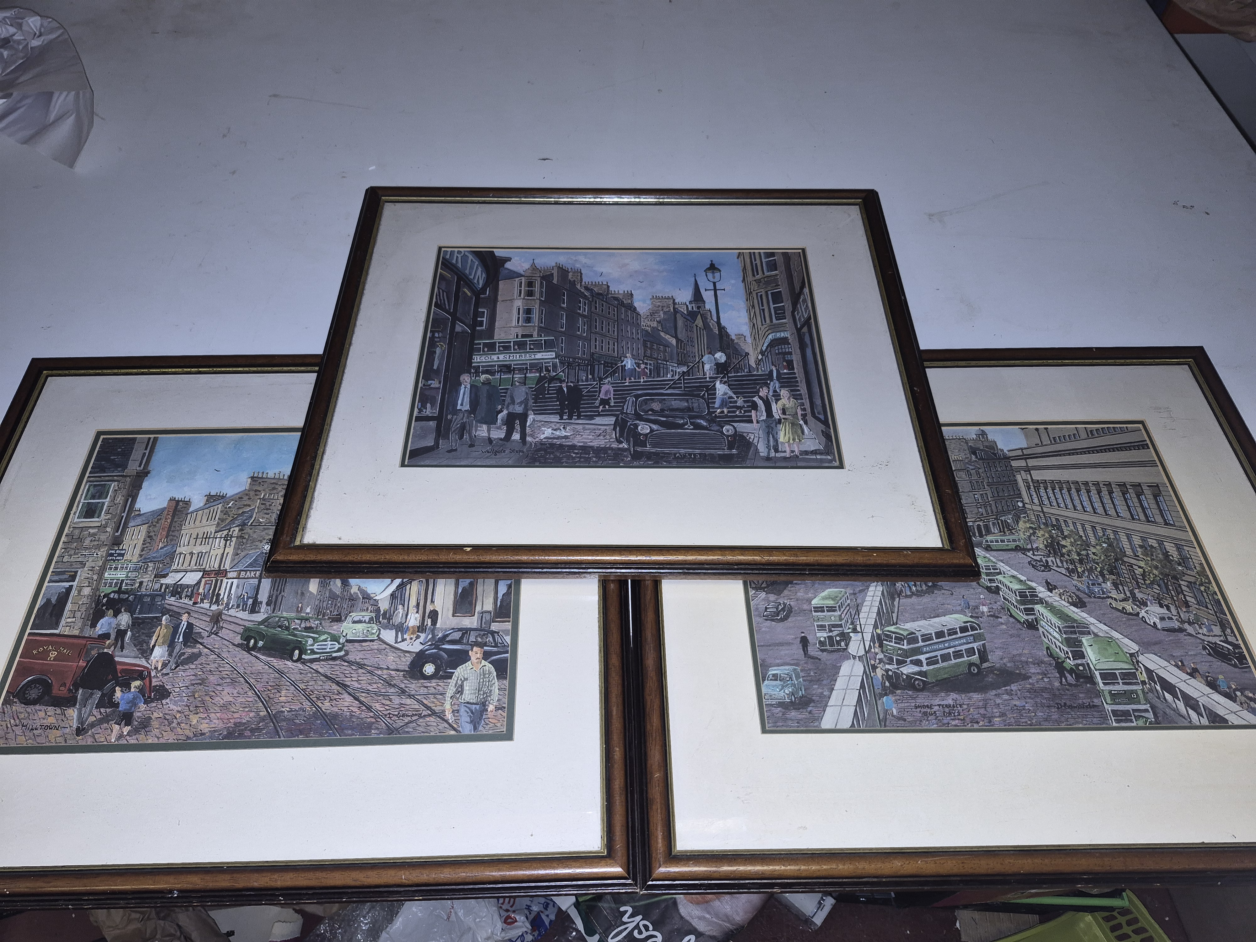 A Selection of D Edward Framed Prints of Dundee Street Scenes