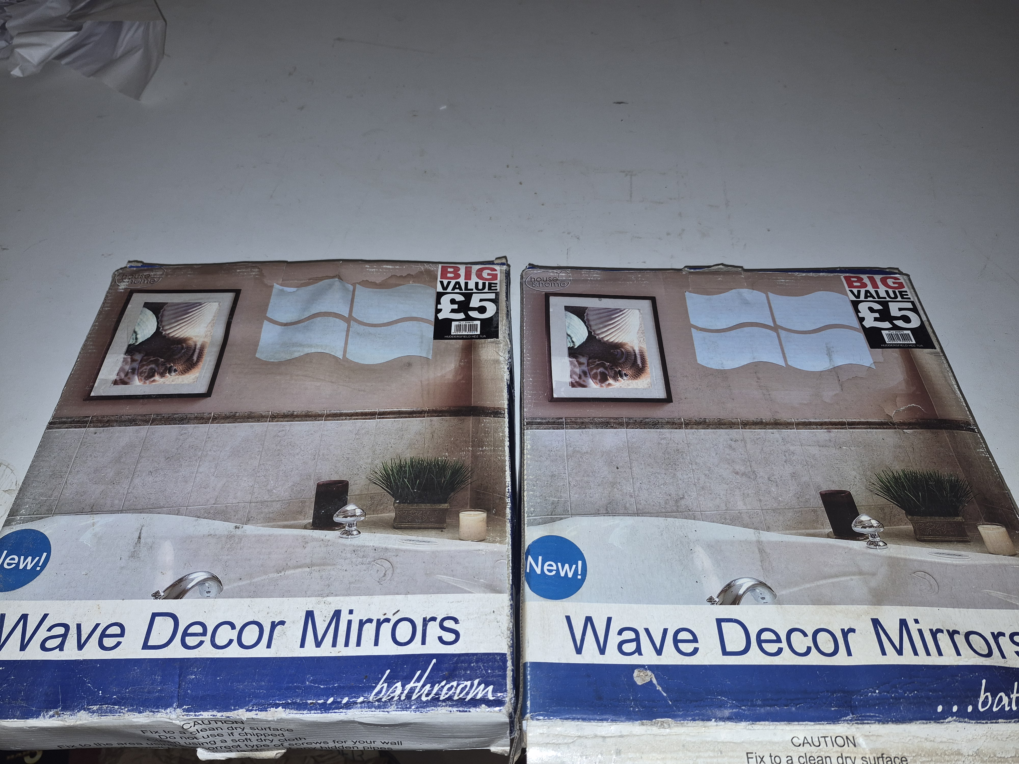 Two Wave Decor Mirrors bathroom new