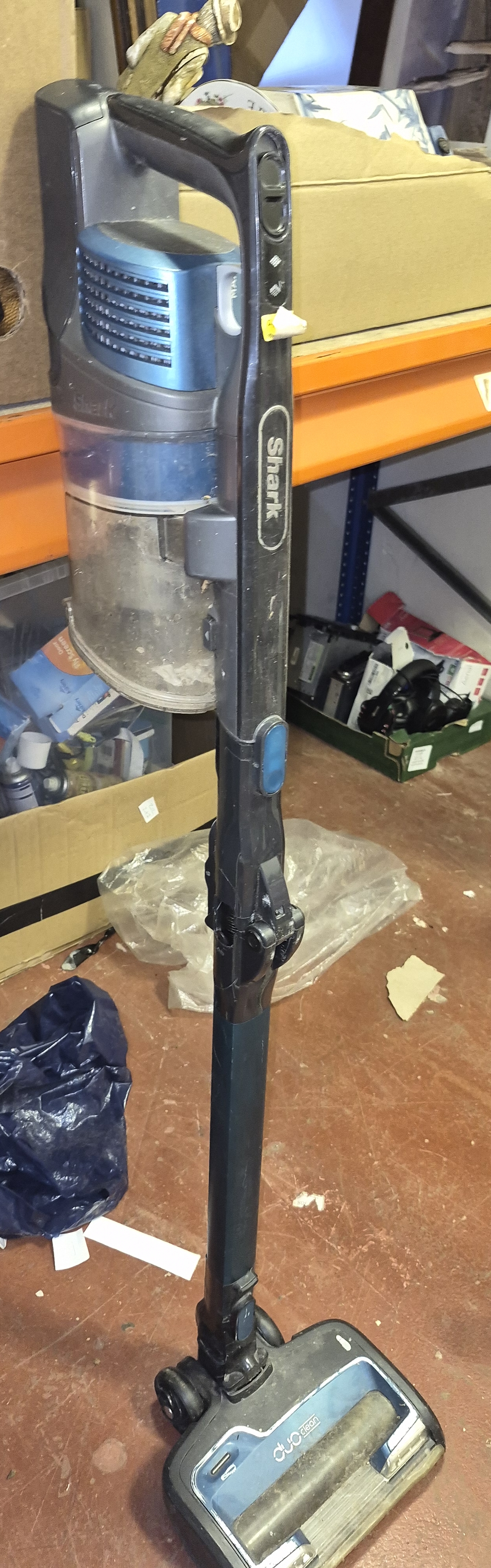 Shark DuoClean Cordless Stick Vacuum powers on