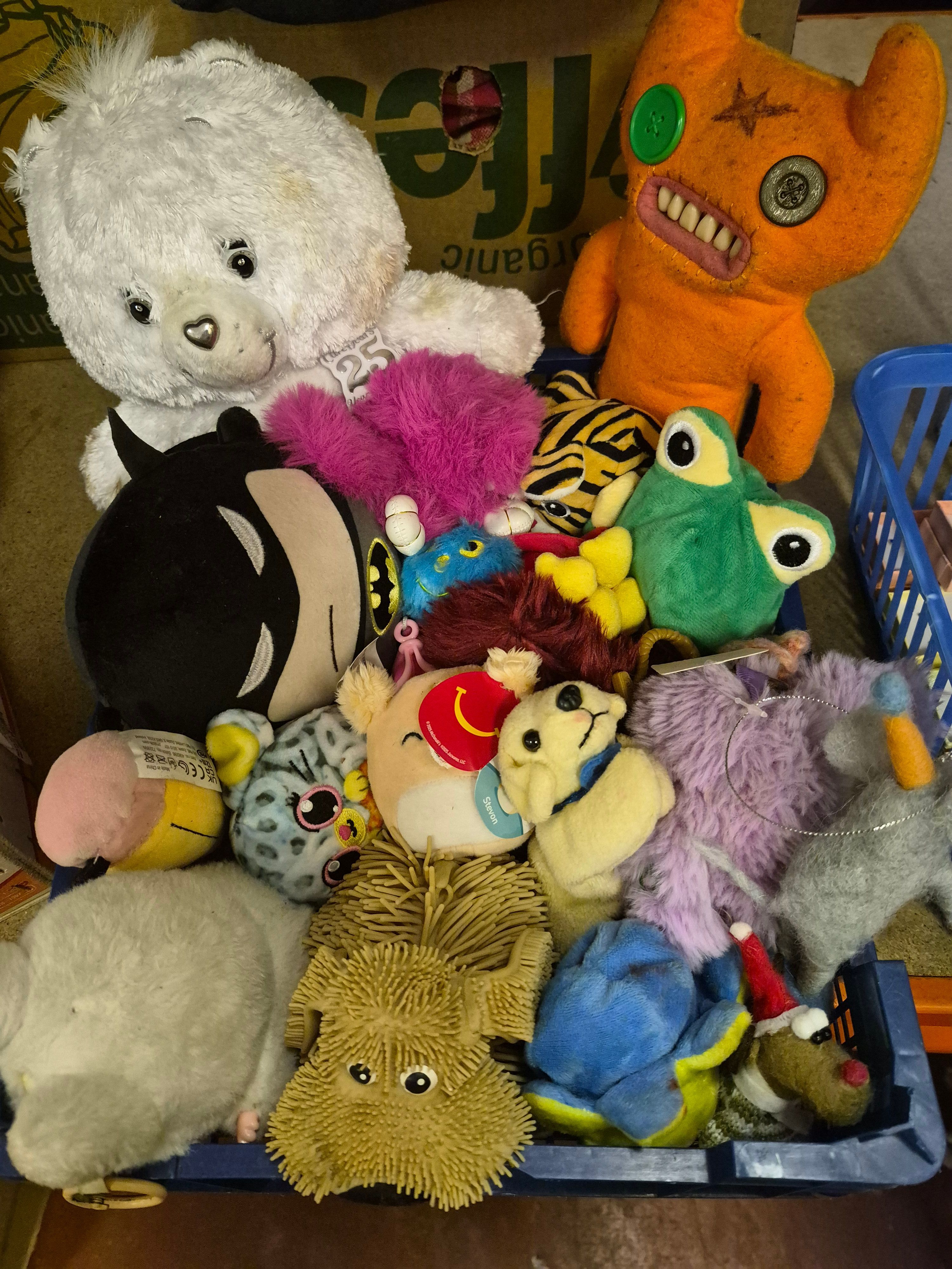 Box of Soft Toys and Collectables Including Batman, Ty and McDonald's