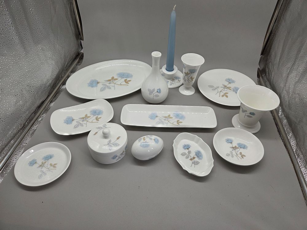 Lot 194 – A Selection of Wedgwood Ice Rose Bone China Dressing Table Wares