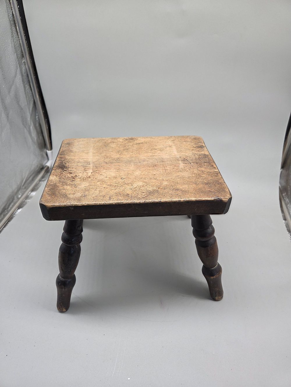 Lot 212 – A 19th Century Stained Oak Footstool with Turned Baluster Legs