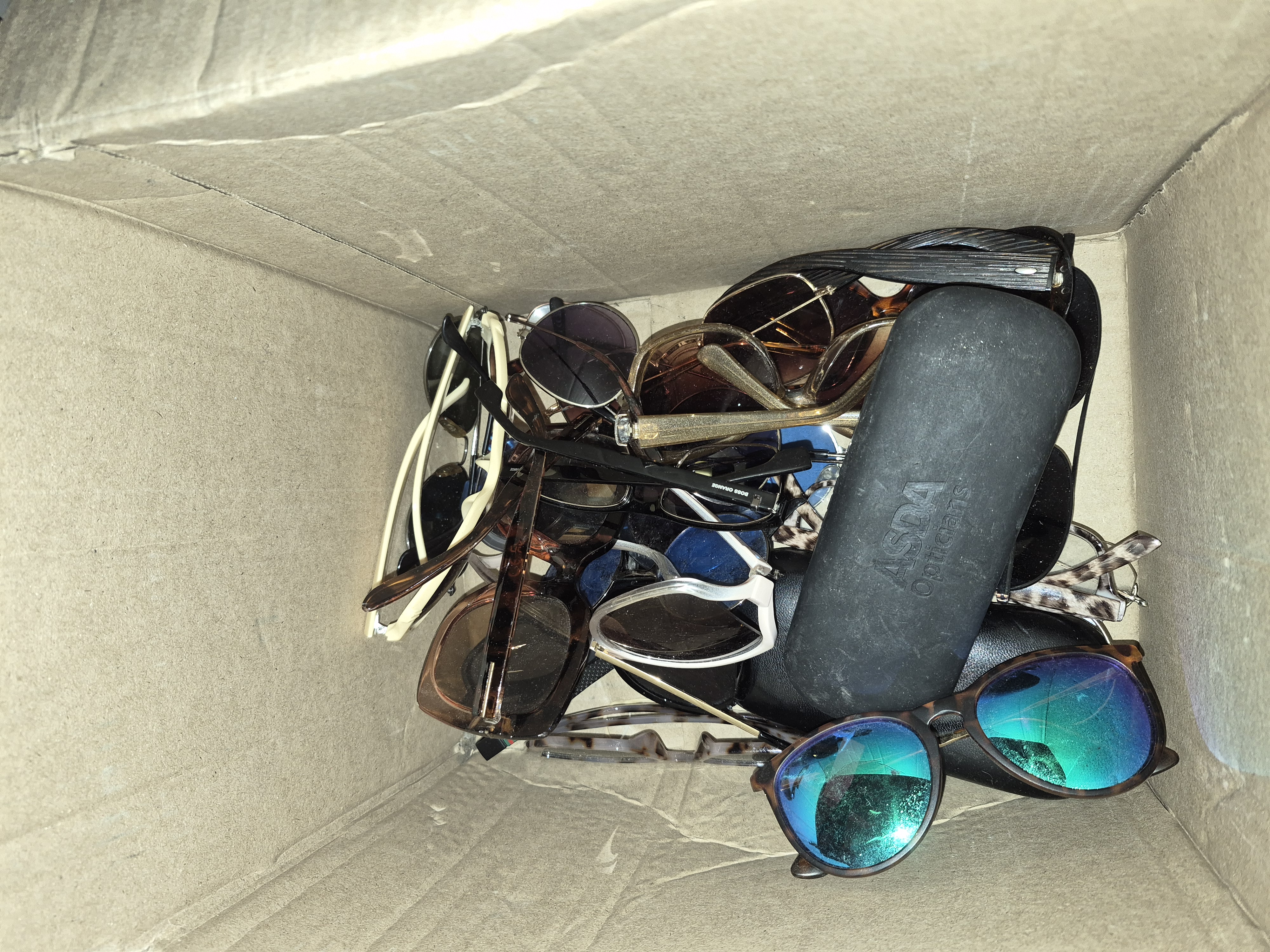 Box of Sunglasses and Eyewear Including Boss Orange