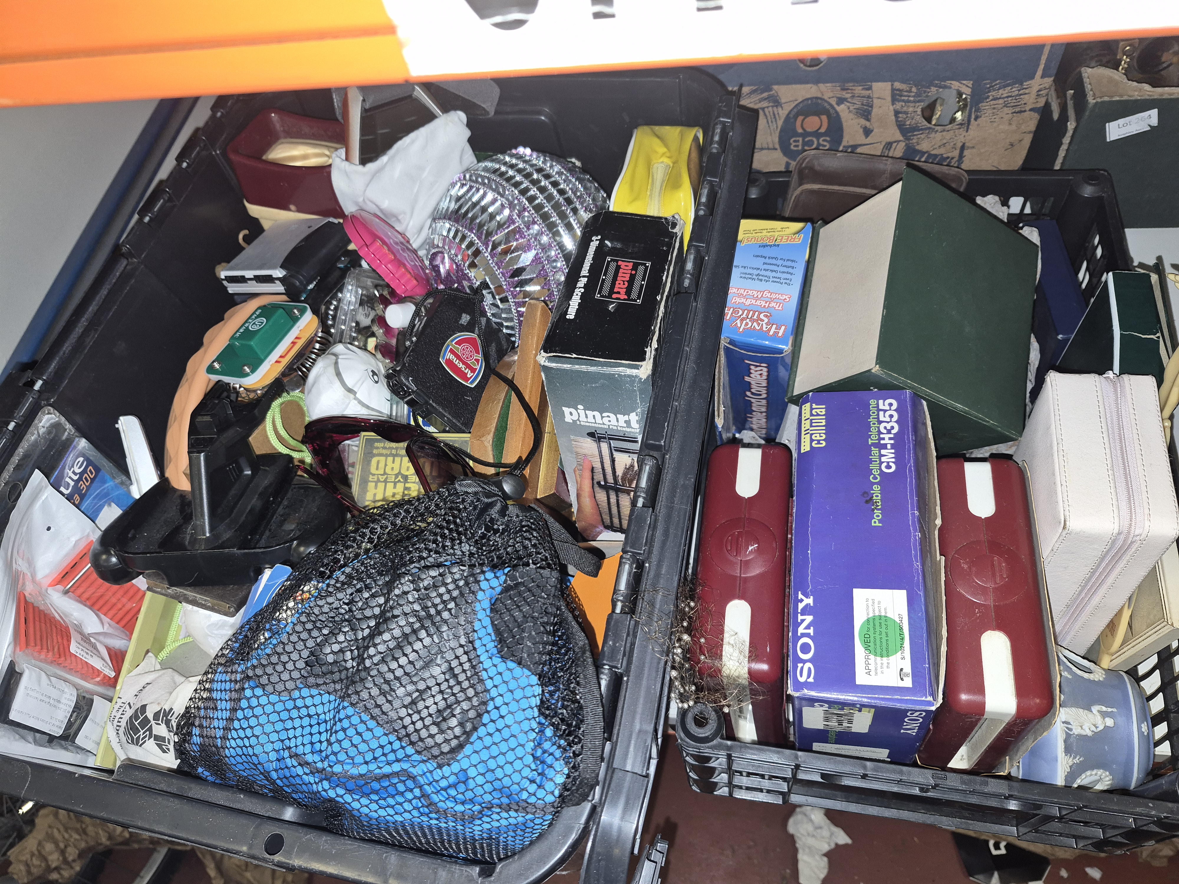 Two Boxes of Miscellaneous Collectables Including Sony and Pinart