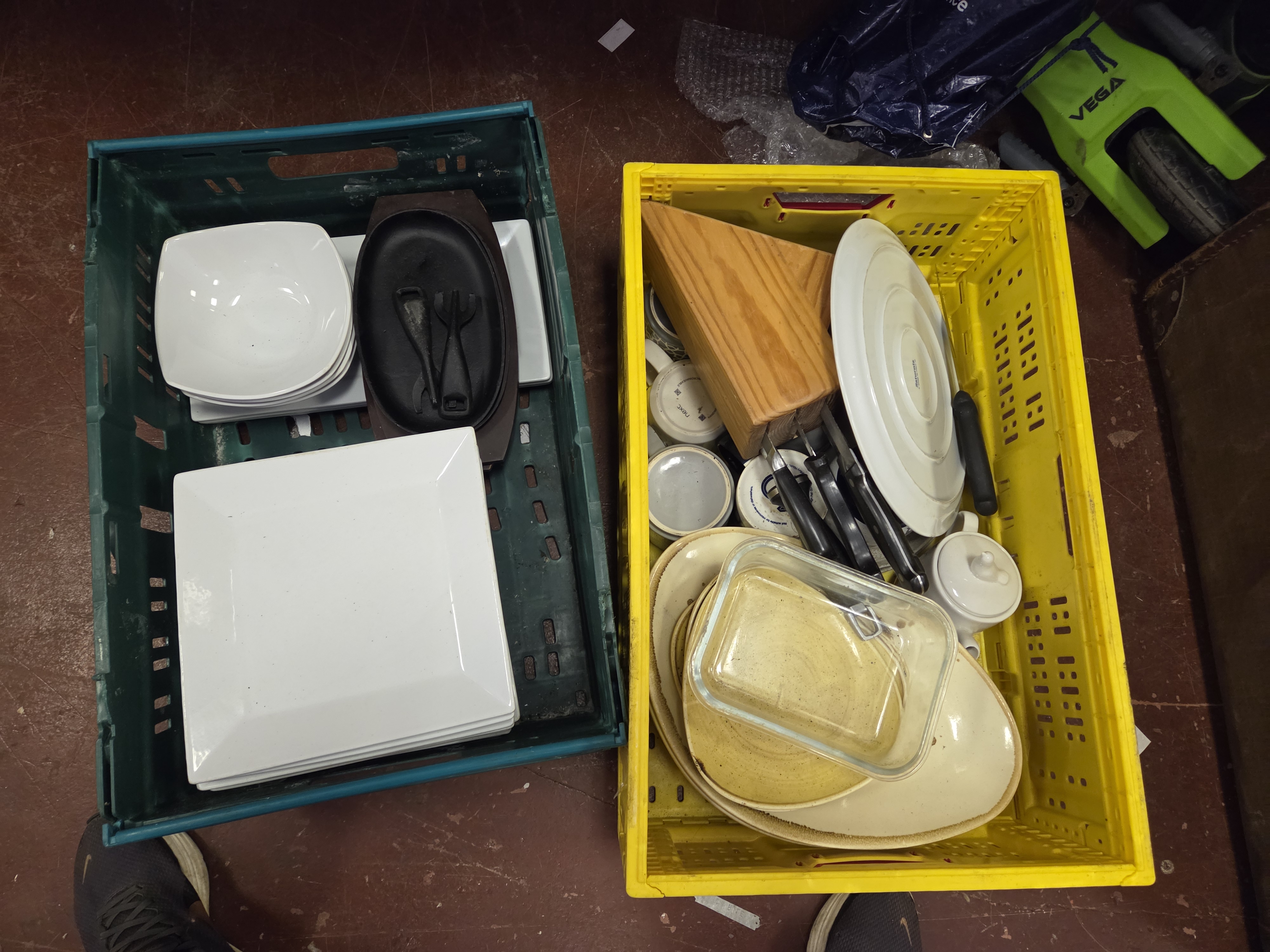 Two Boxes of Household Tableware and Kitchenalia Including Next