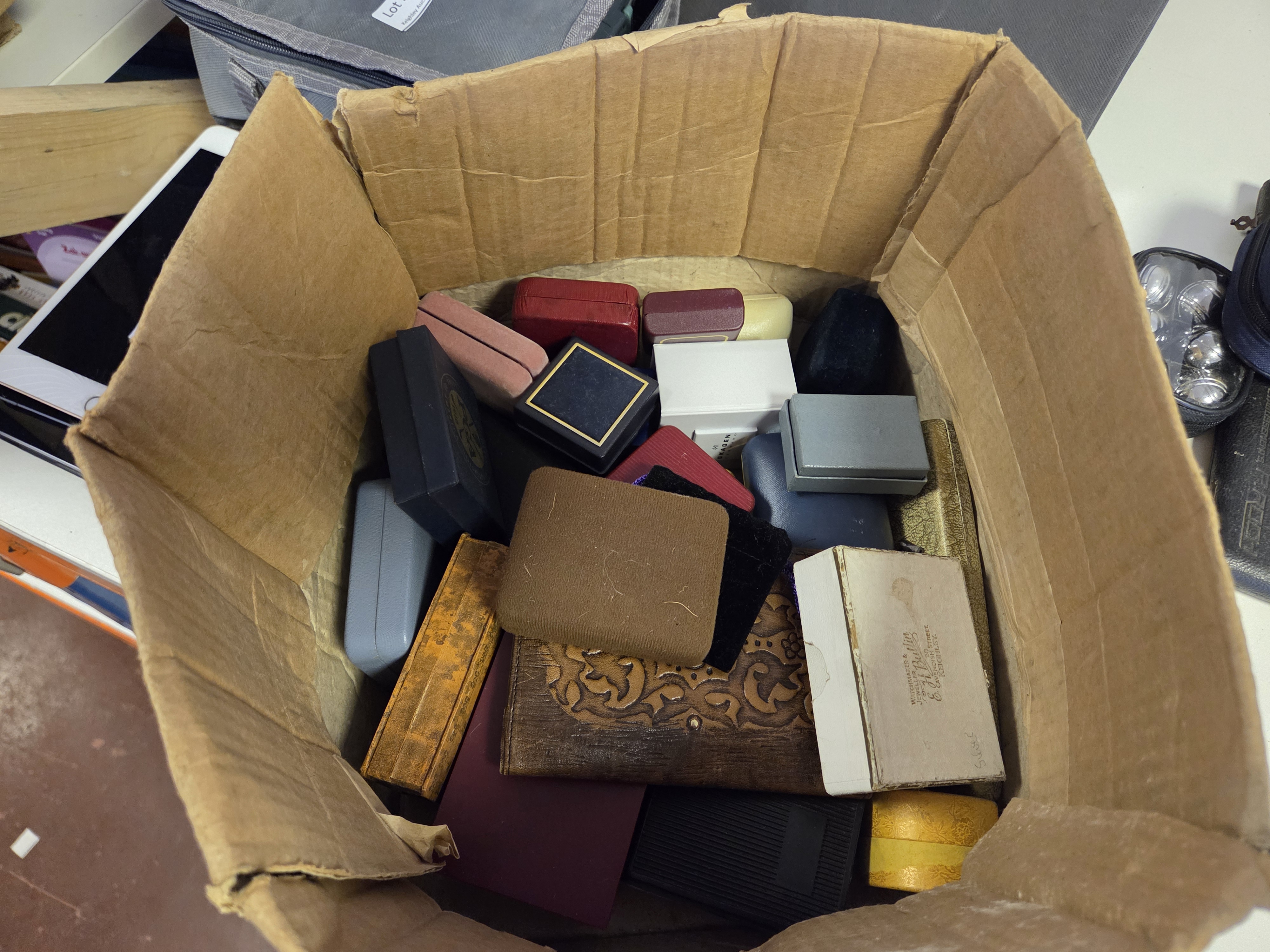 One Box of Miscellaneous Jewellery and Watch Cases Including G. H. Bullin and Skagen